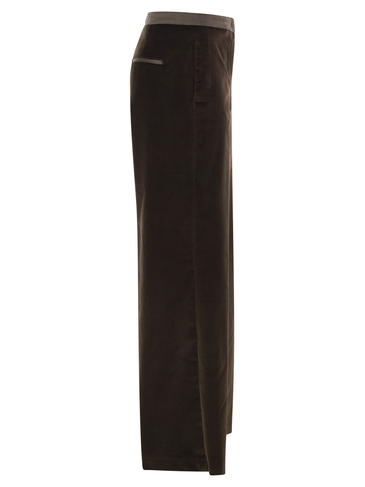 Peserico Women Straight-Leg Stretch Velvet Trousers PESERICO