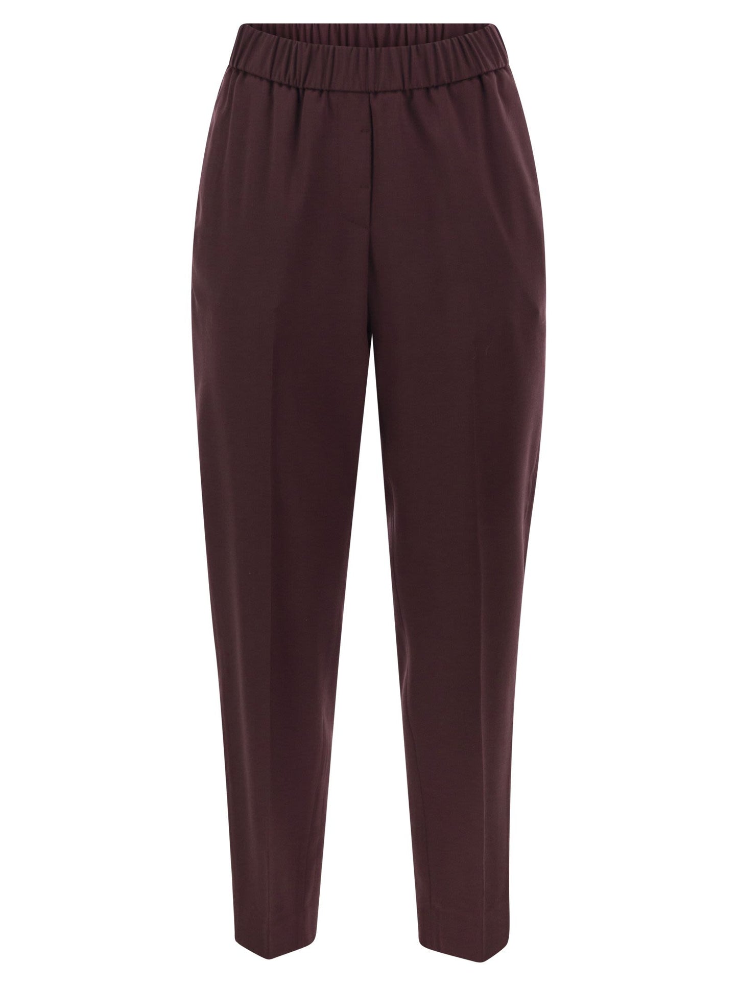 Peserico Women Virgin Wool Trousers With Elasticated Waistband PESERICO