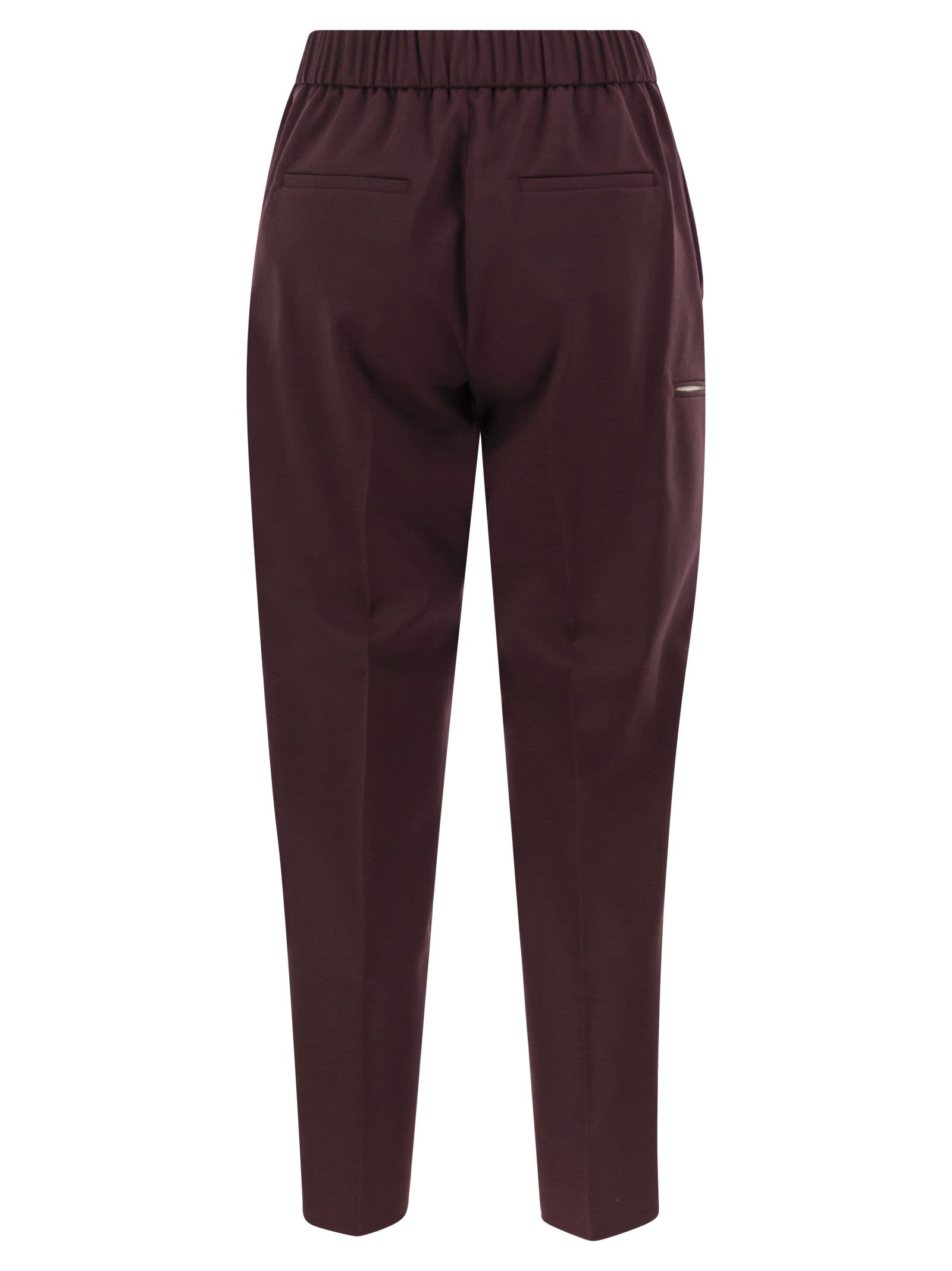 Peserico Women Virgin Wool Trousers With Elasticated Waistband PESERICO