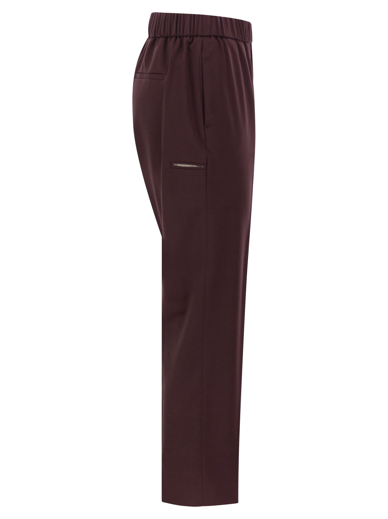 Peserico Women Virgin Wool Trousers With Elasticated Waistband PESERICO