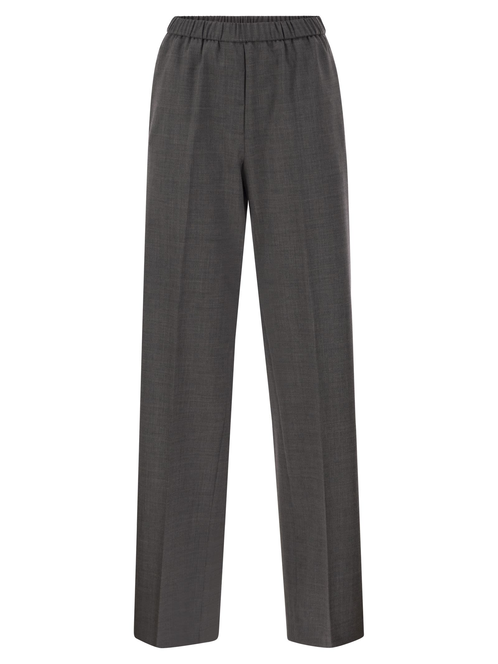 Peserico Women Stretch Wool Trousers With Elasticated Waistband PESERICO