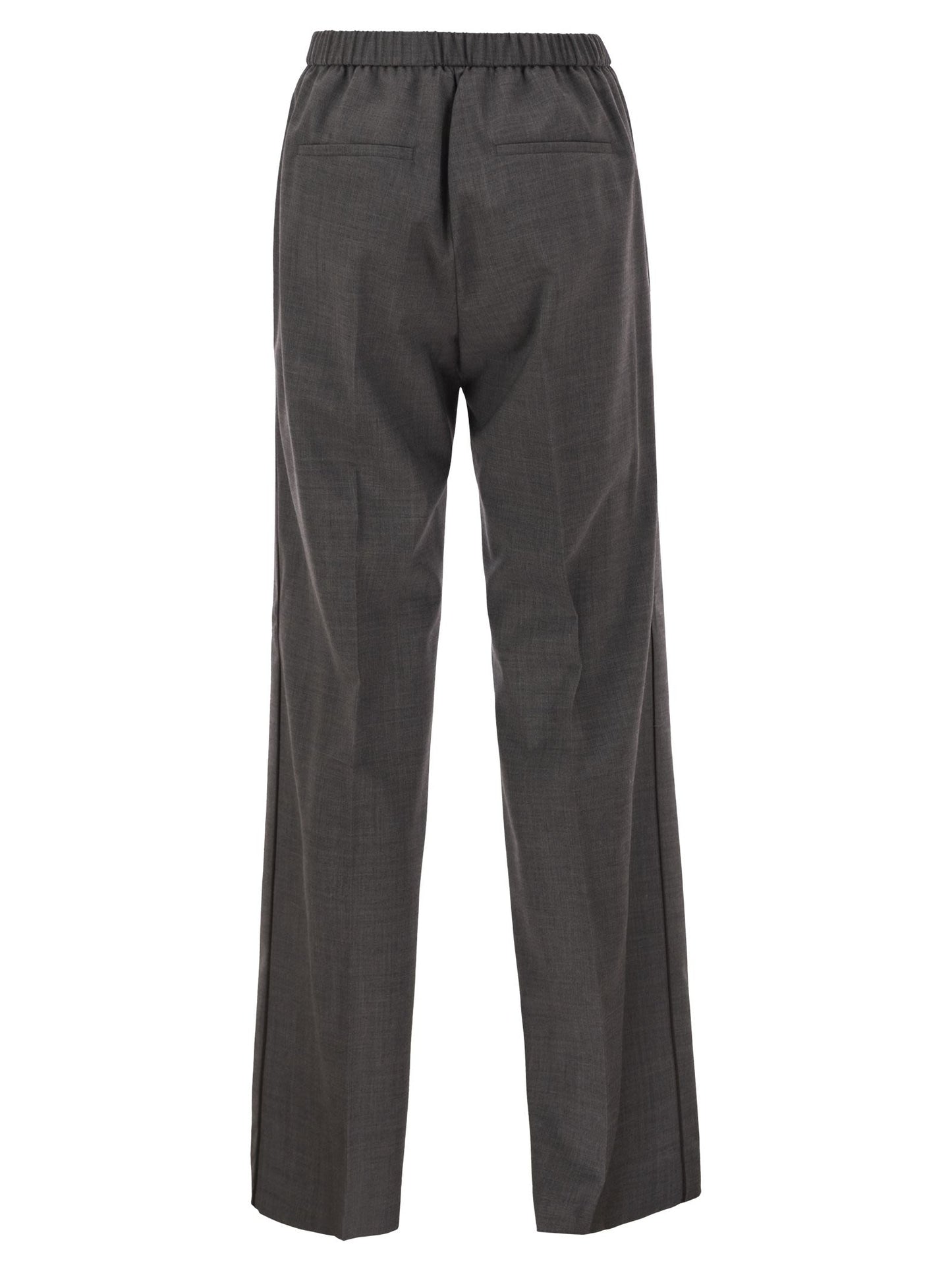 Peserico Women Stretch Wool Trousers With Elasticated Waistband PESERICO