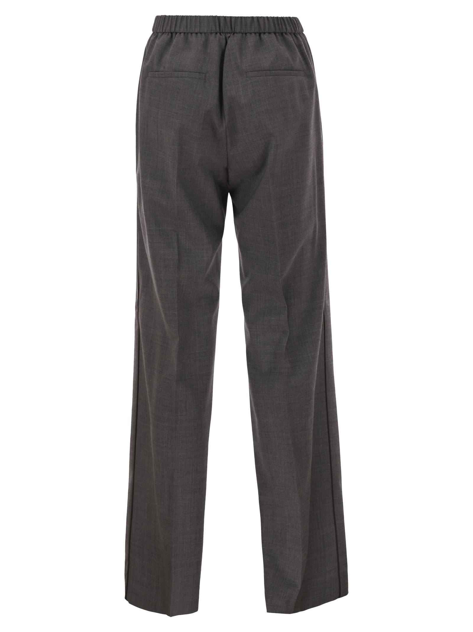 Peserico Women Stretch Wool Trousers With Elasticated Waistband PESERICO