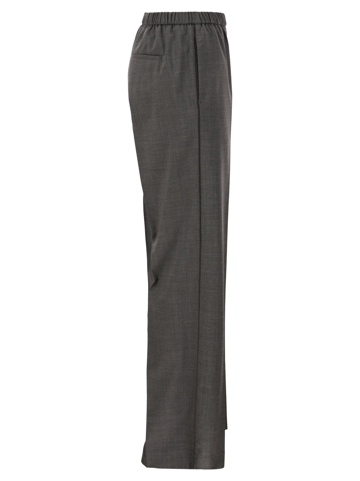 Peserico Women Stretch Wool Trousers With Elasticated Waistband PESERICO
