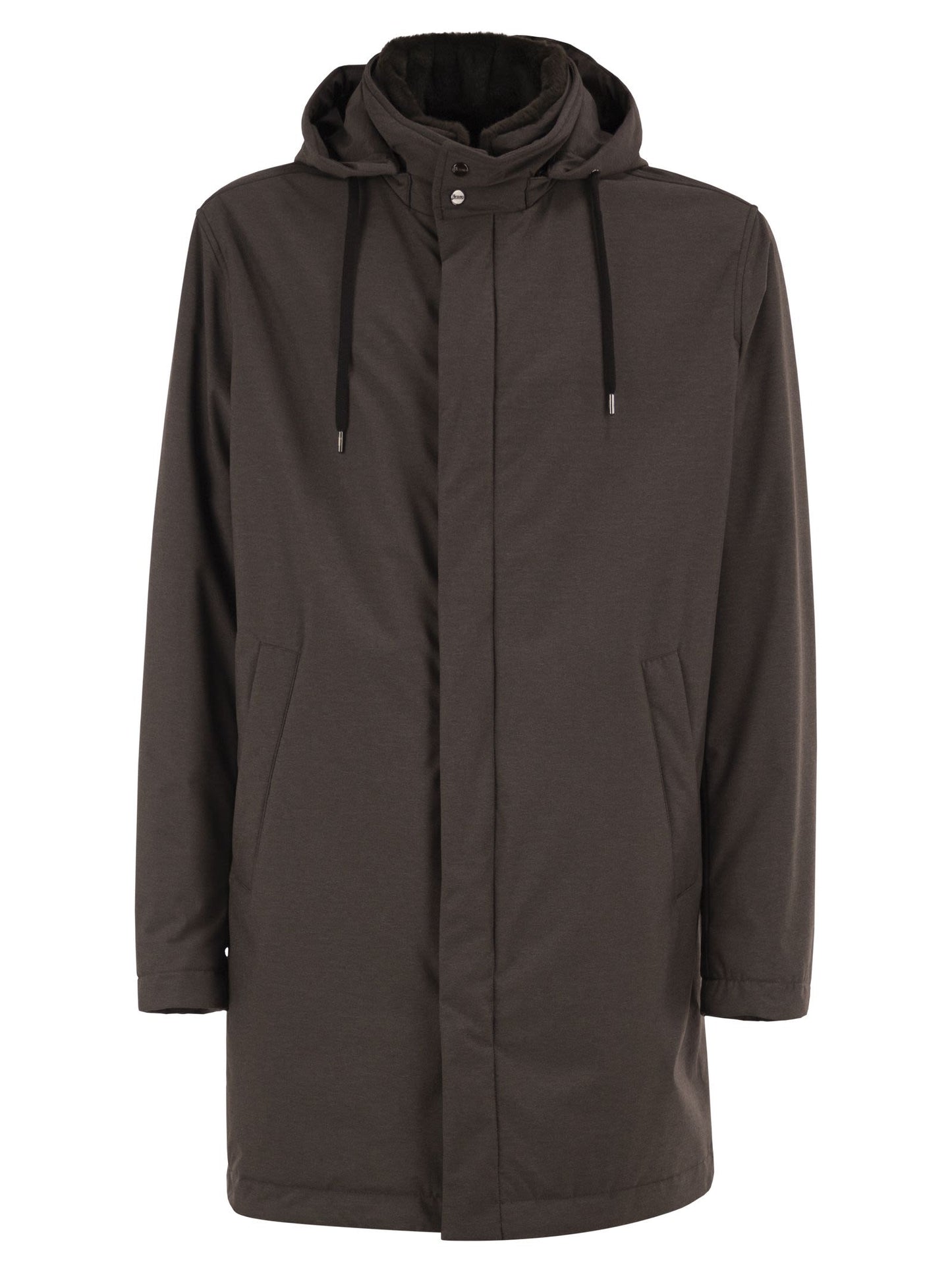 Herno Men Lightweight Stretch Technical Parka With Hood HERNO