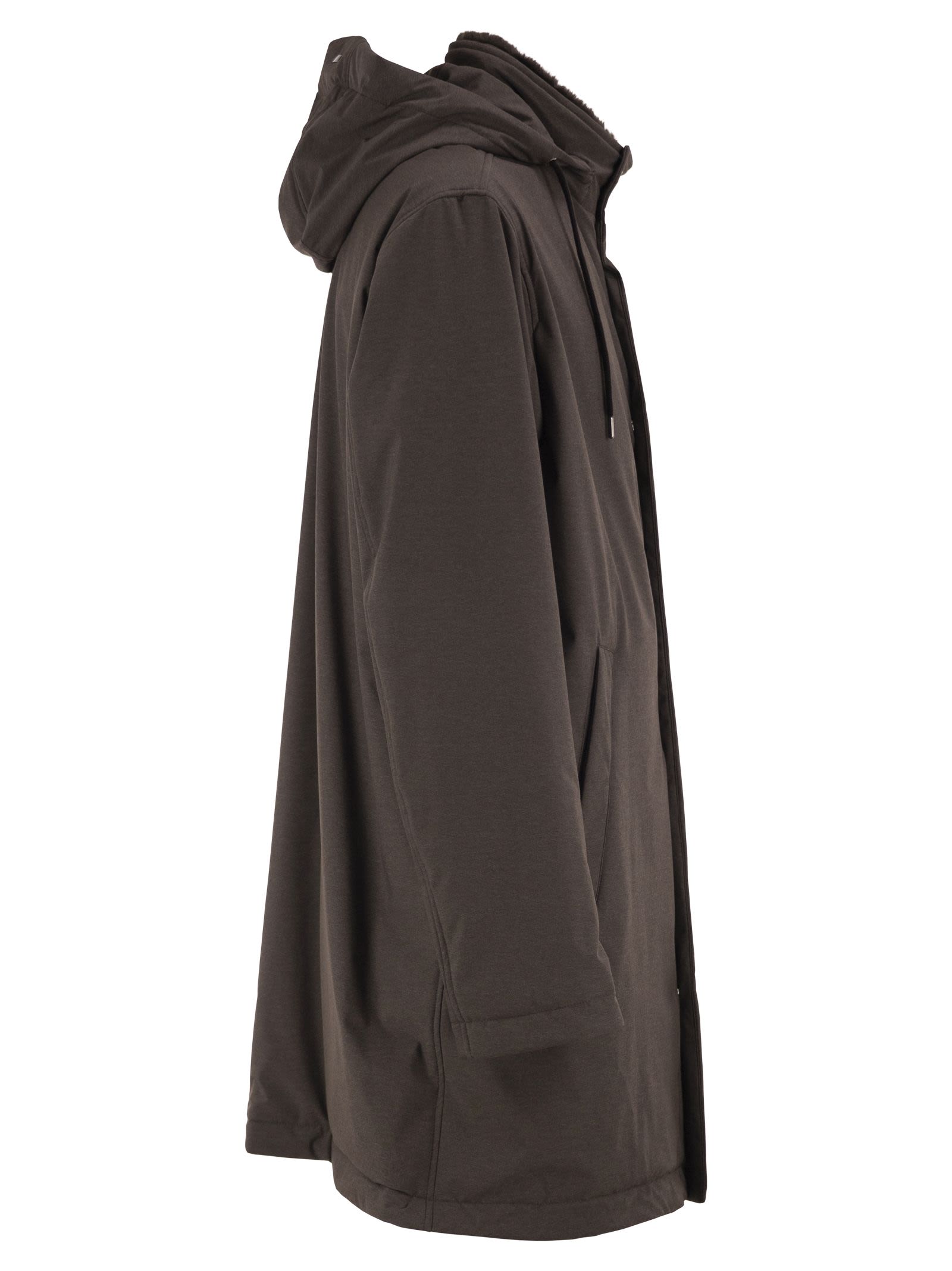 Herno Men Lightweight Stretch Technical Parka With Hood HERNO