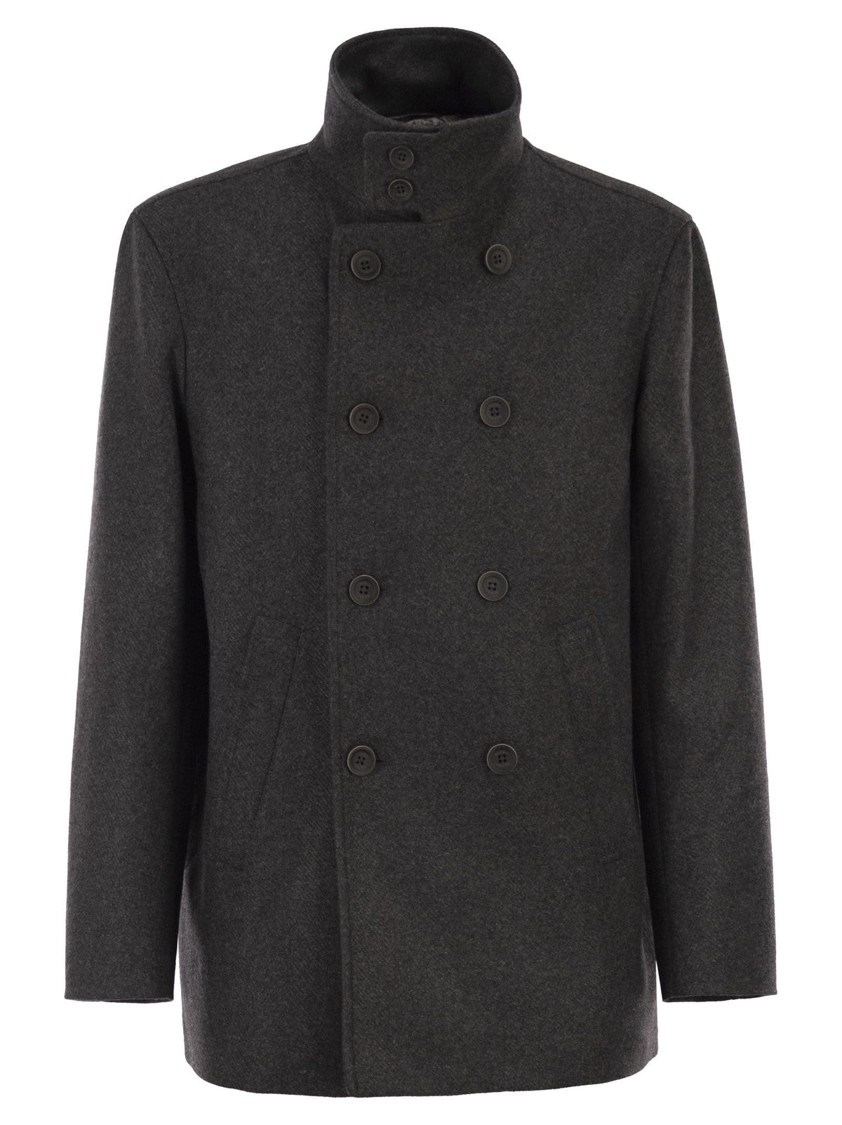 Herno Men Double-Breasted Coat In Wool Blend
