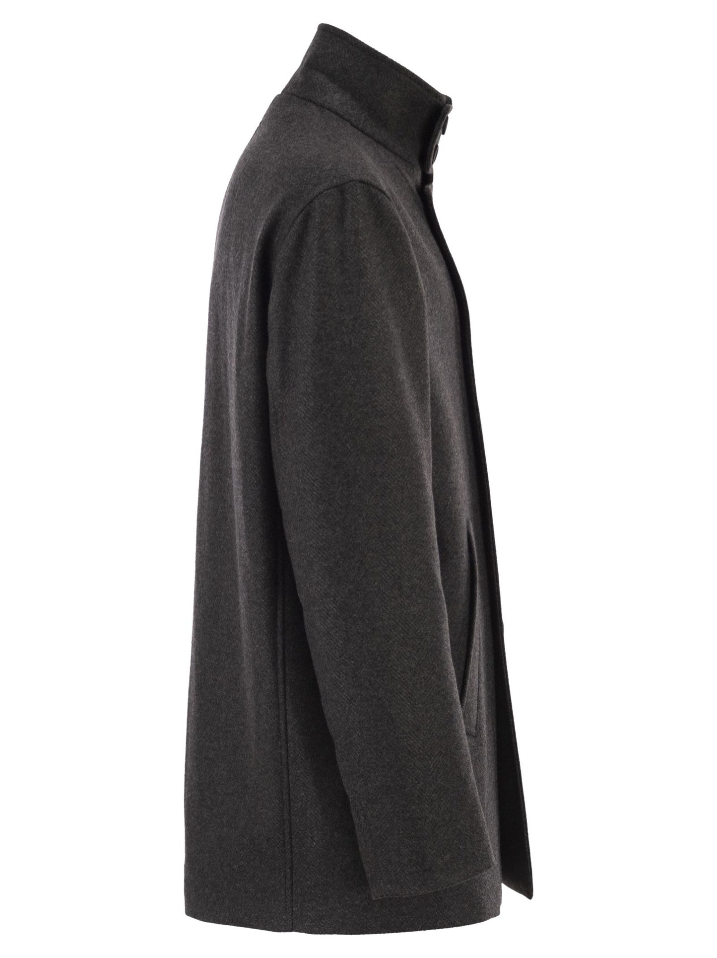 Herno Men Double-Breasted Coat In Wool Blend HERNO
