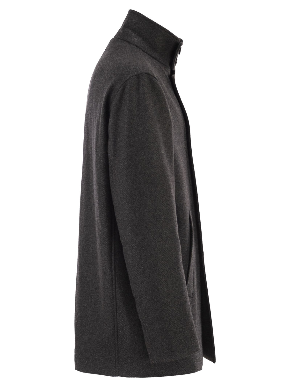 Herno Men Double-Breasted Coat In Wool Blend