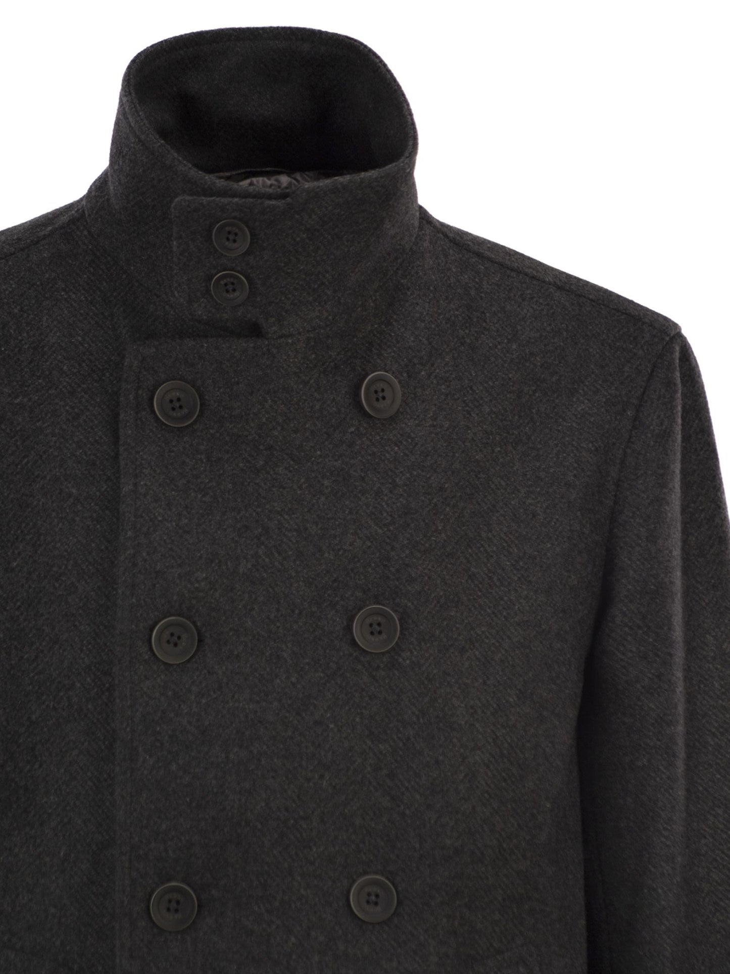 Herno Men Double-Breasted Coat In Wool Blend HERNO