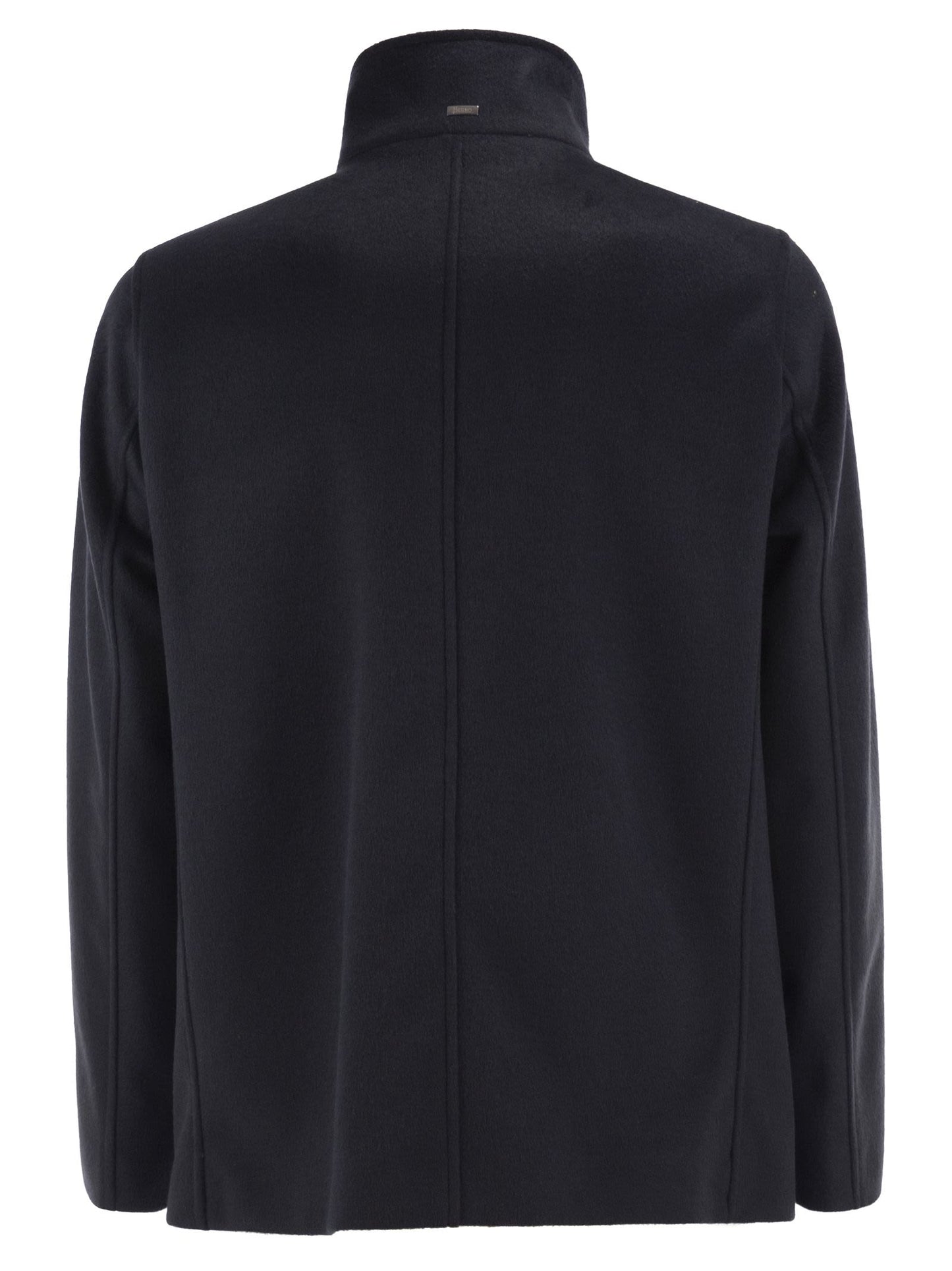 Herno Men Double-Breasted Jacket In Wool-Effect Fabric With High Collar HERNO