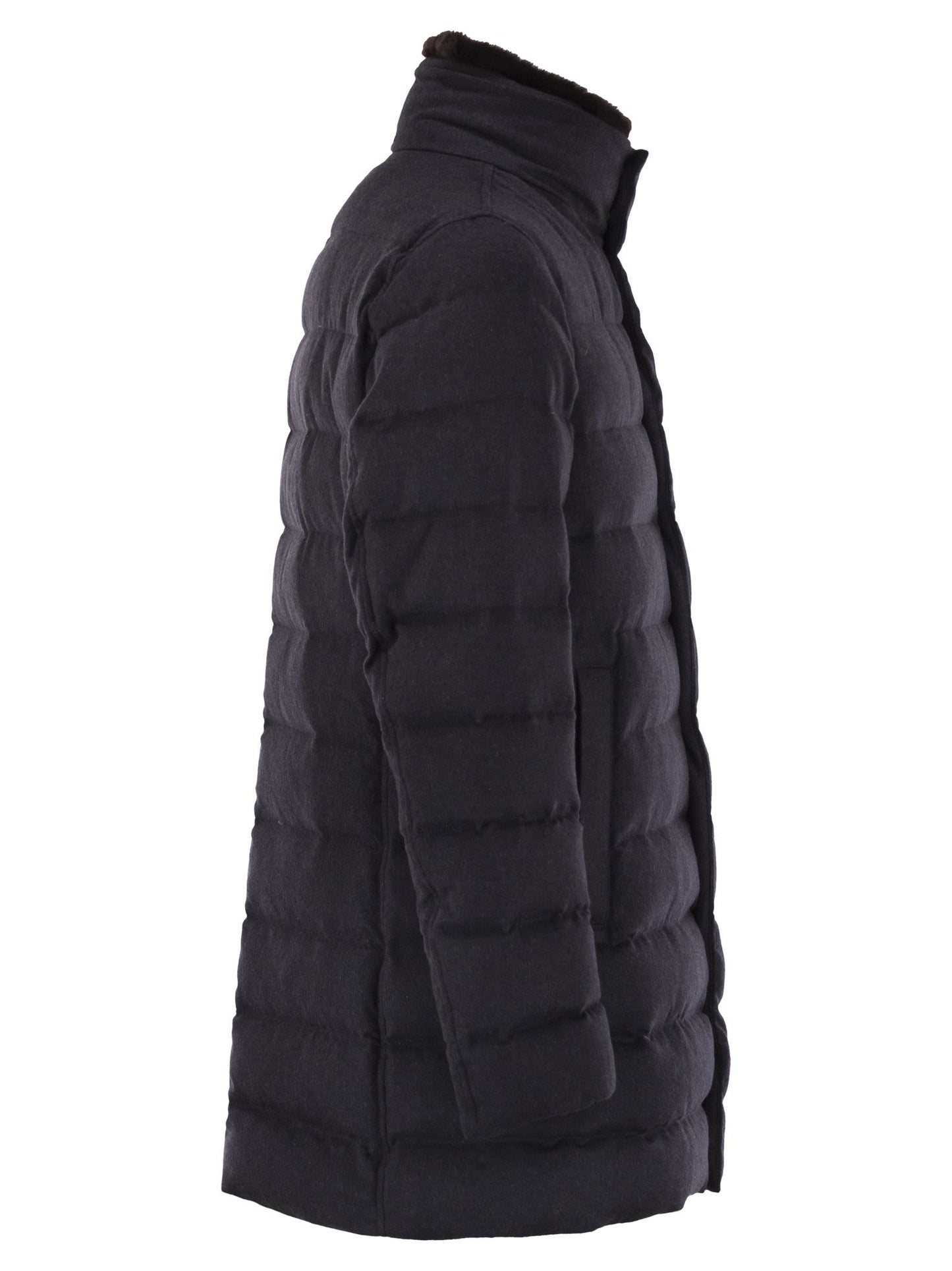 Herno Men Down Jacket With Fur Collar HERNO
