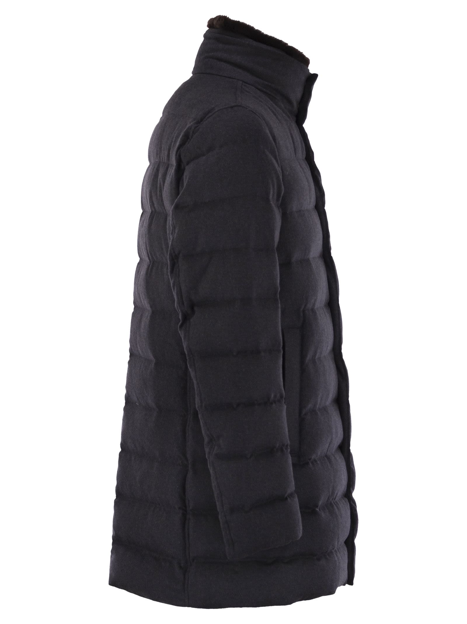 Herno Men Down Jacket With Fur Collar HERNO