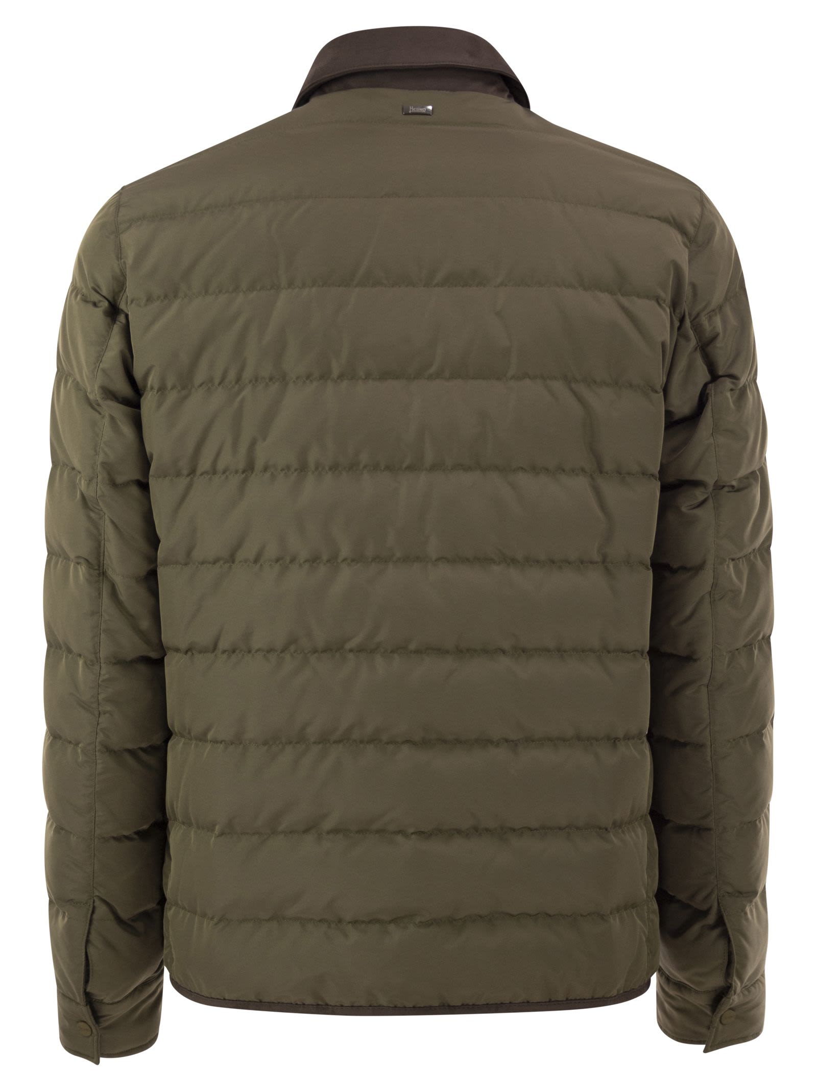 Herno Men Quilted Down Jacket With Shirt Collar HERNO