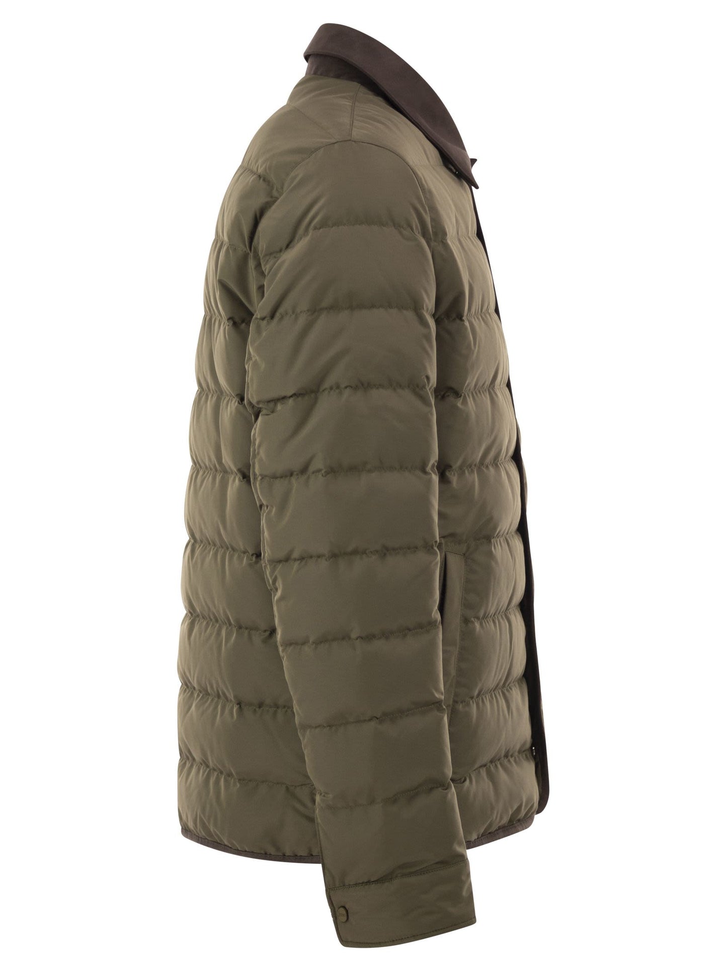 Herno Men Quilted Down Jacket With Shirt Collar HERNO