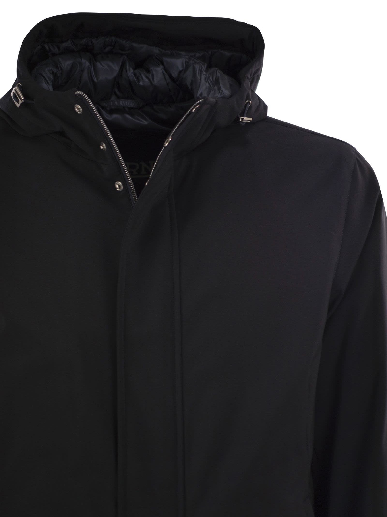 Herno Men Stretch Technical Fabric Hooded Padded Parka HERNO