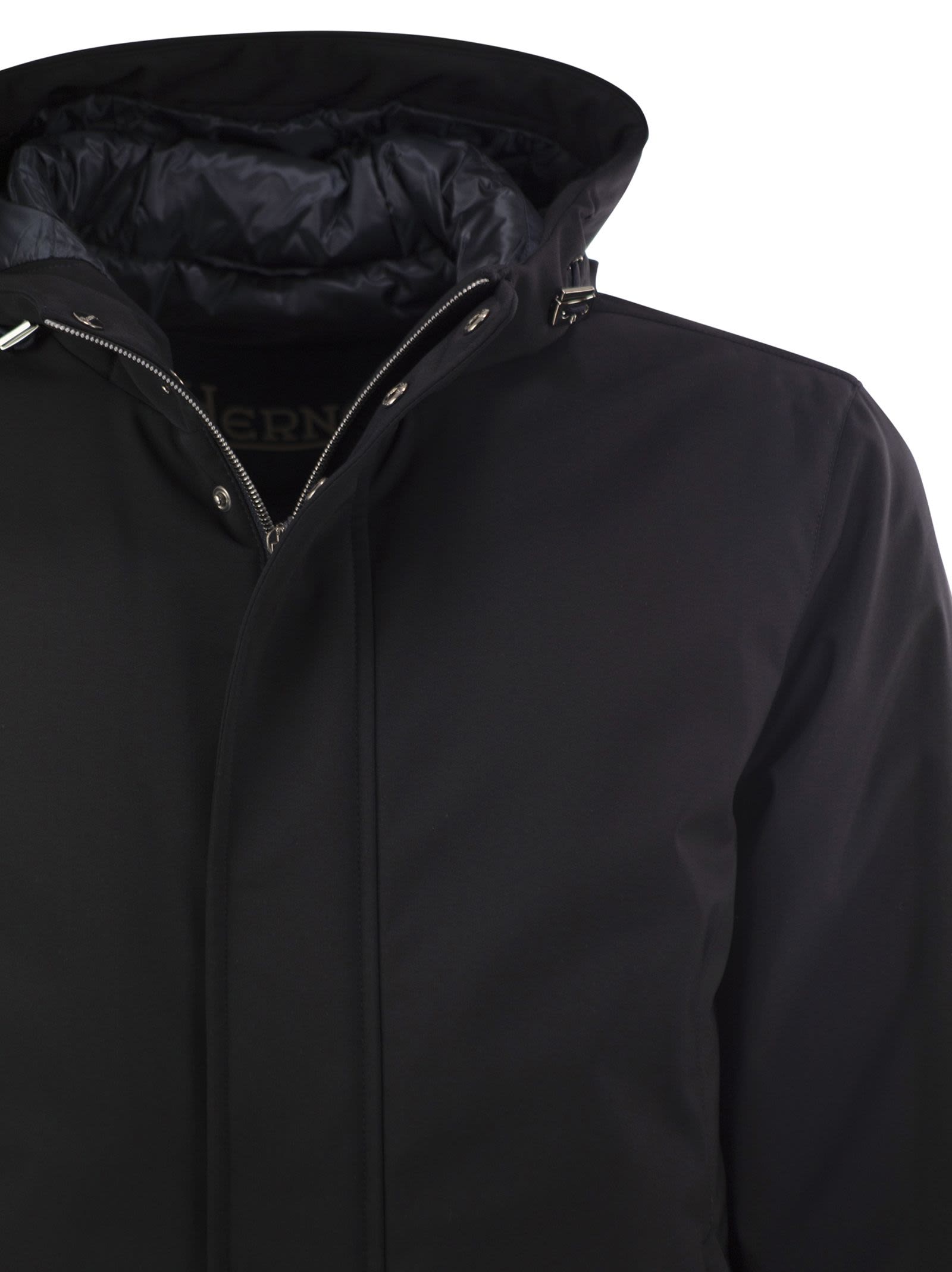 Herno Men Stretch Technical Fabric Hooded Padded Jacket HERNO