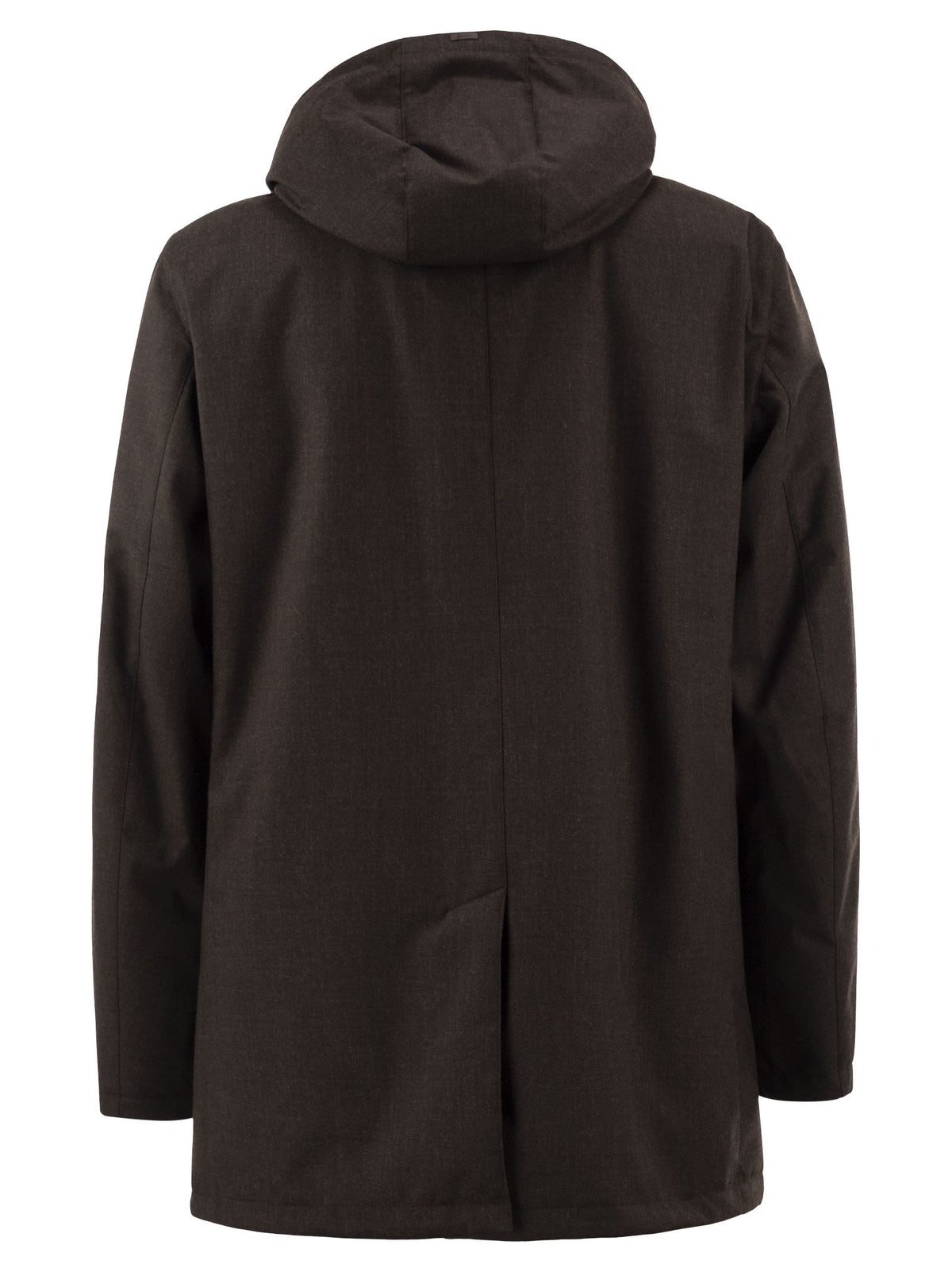 Herno Men Technical Wool-Blend Hooded Coat HERNO