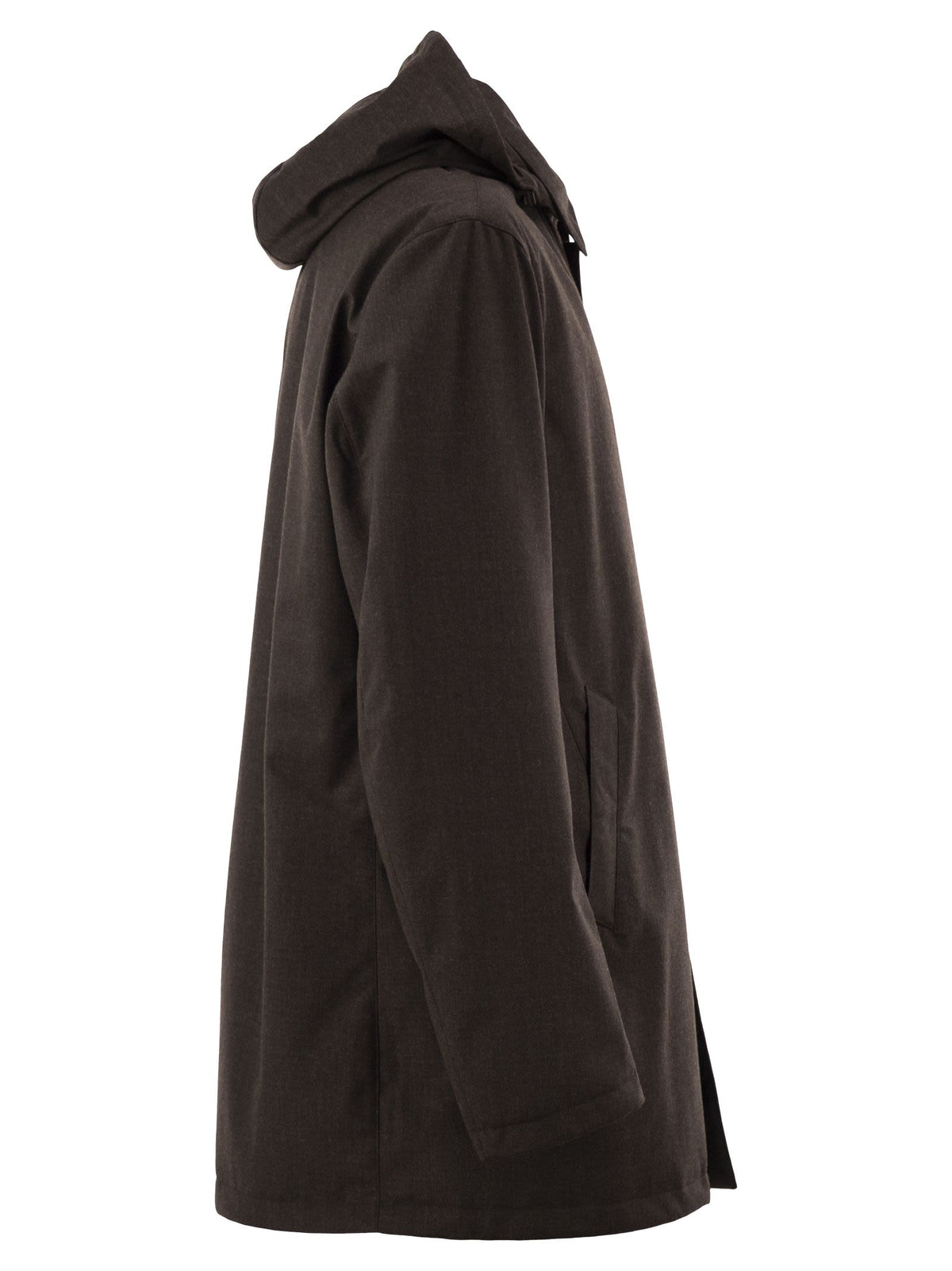 Herno Men Technical Wool-Blend Hooded Coat HERNO