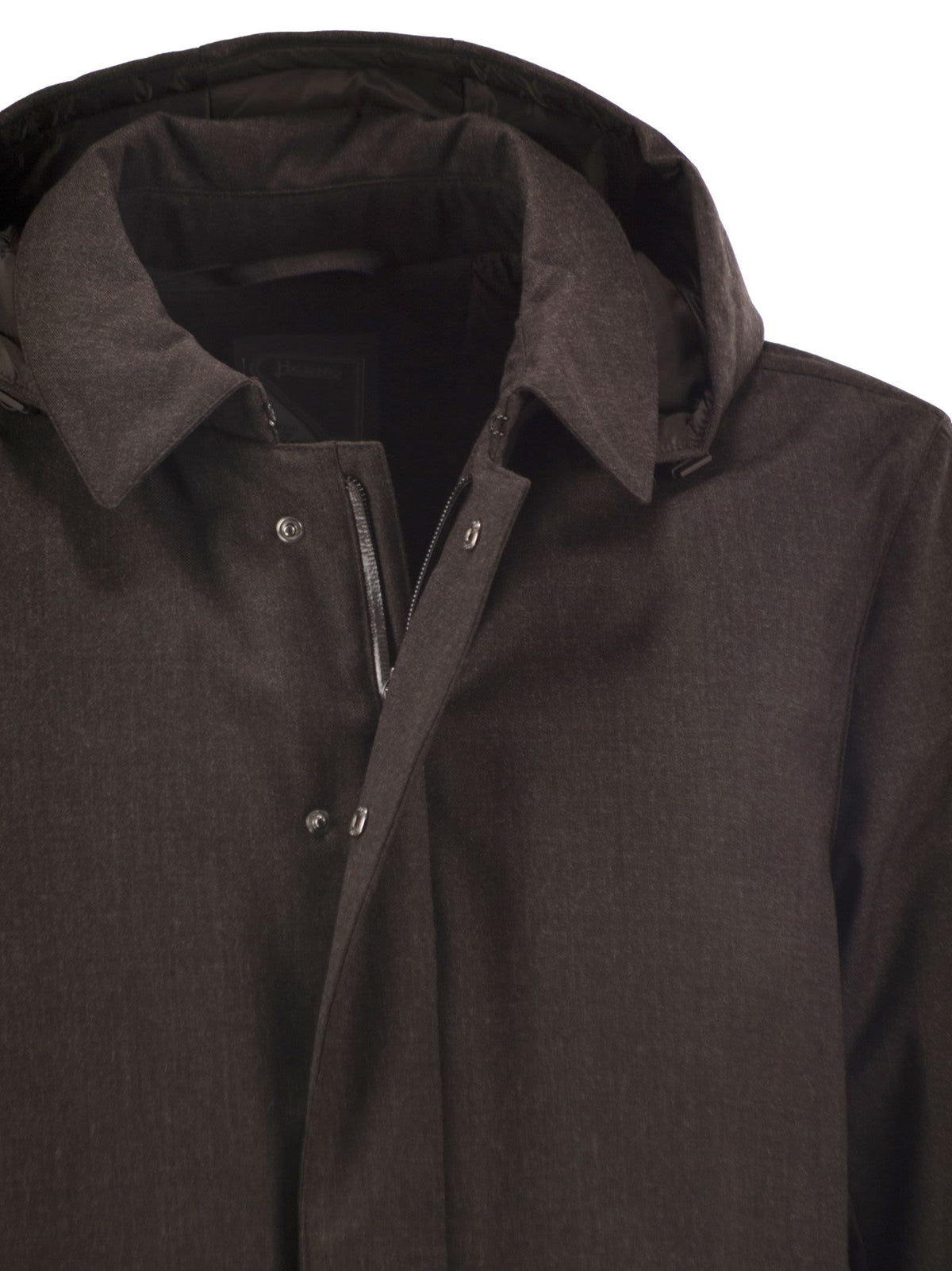 Herno Men Technical Wool-Blend Hooded Coat HERNO