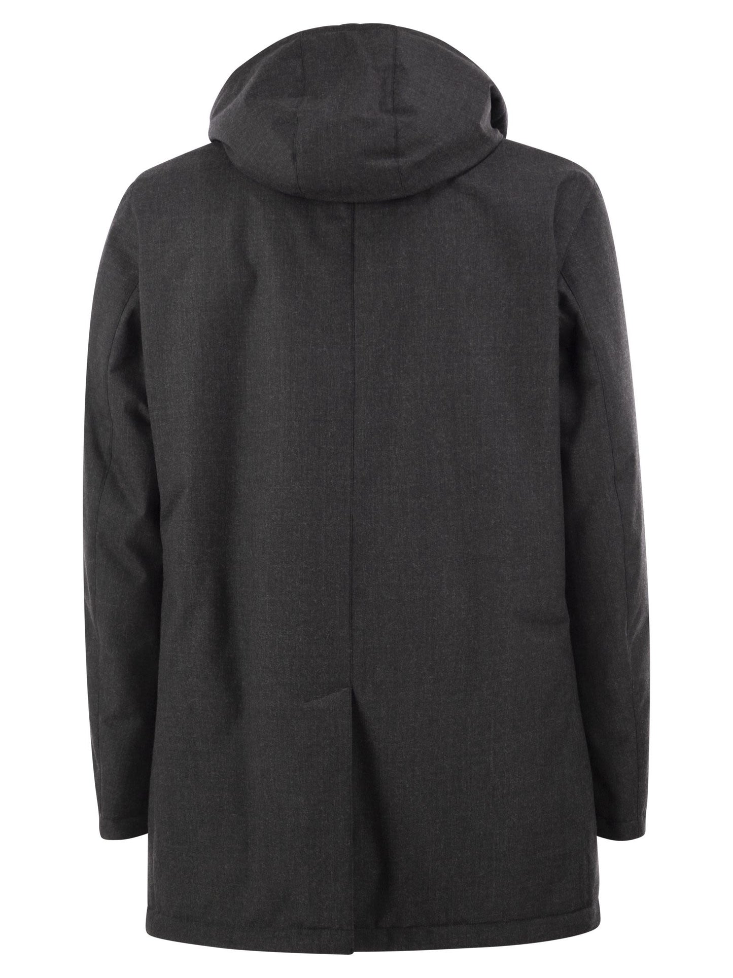 Herno Men Technical Wool-Blend Hooded Coat HERNO
