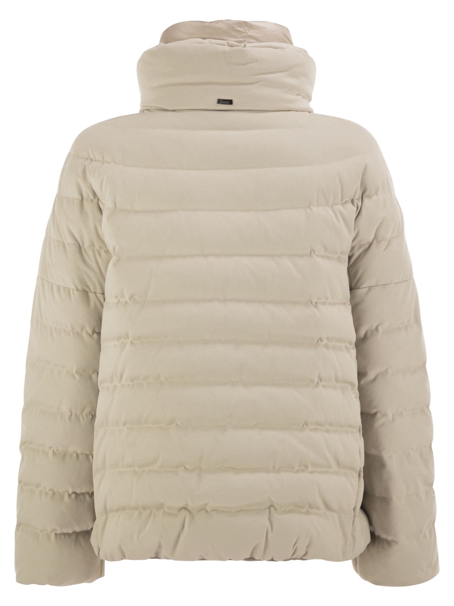 Herno Women Technical Suede-Effect Down Jacket With Padded High Collar HERNO