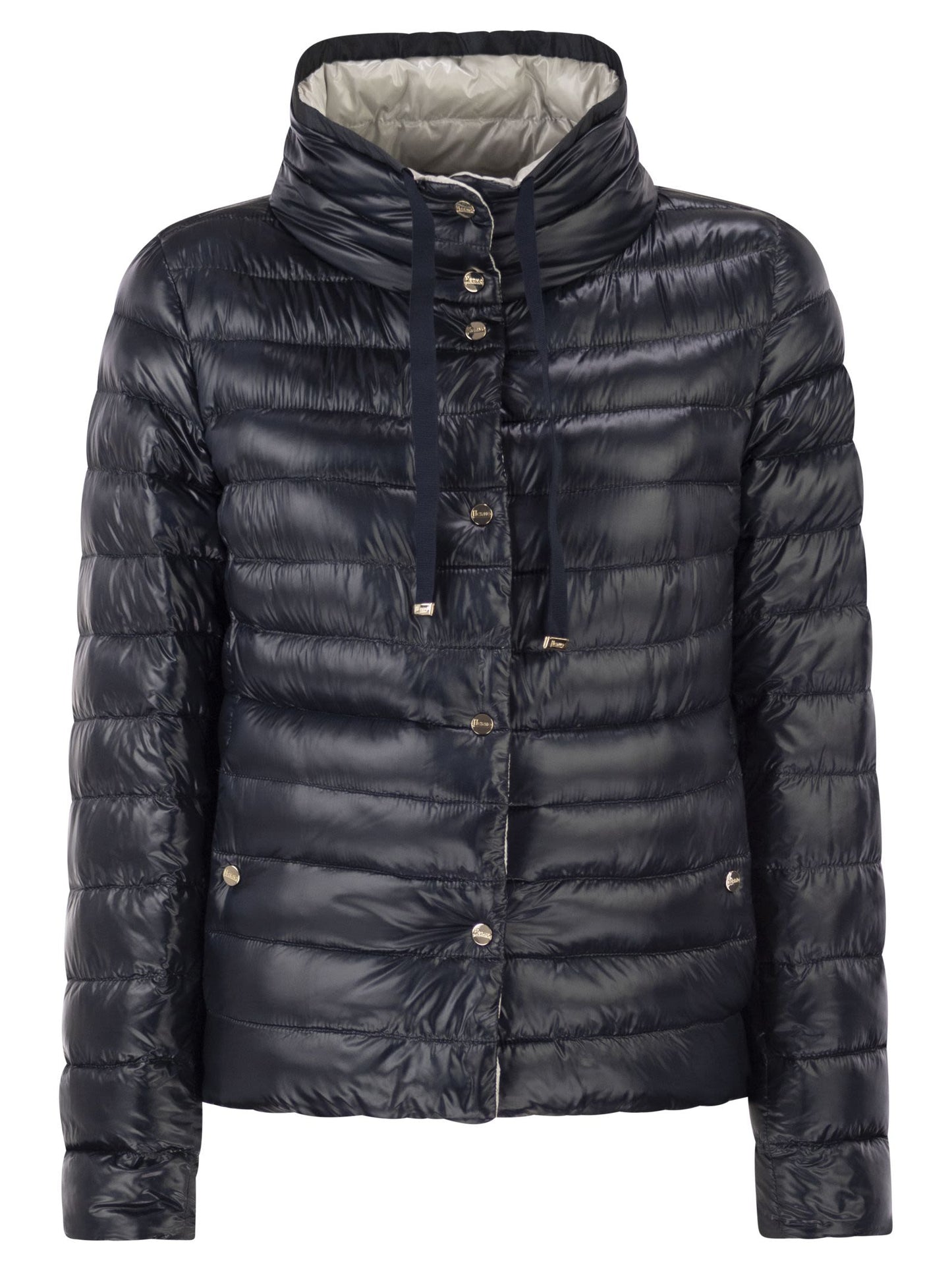 Herno Women Reversible Ultra-Light Nylon Down Jacket With Funnel Neck HERNO