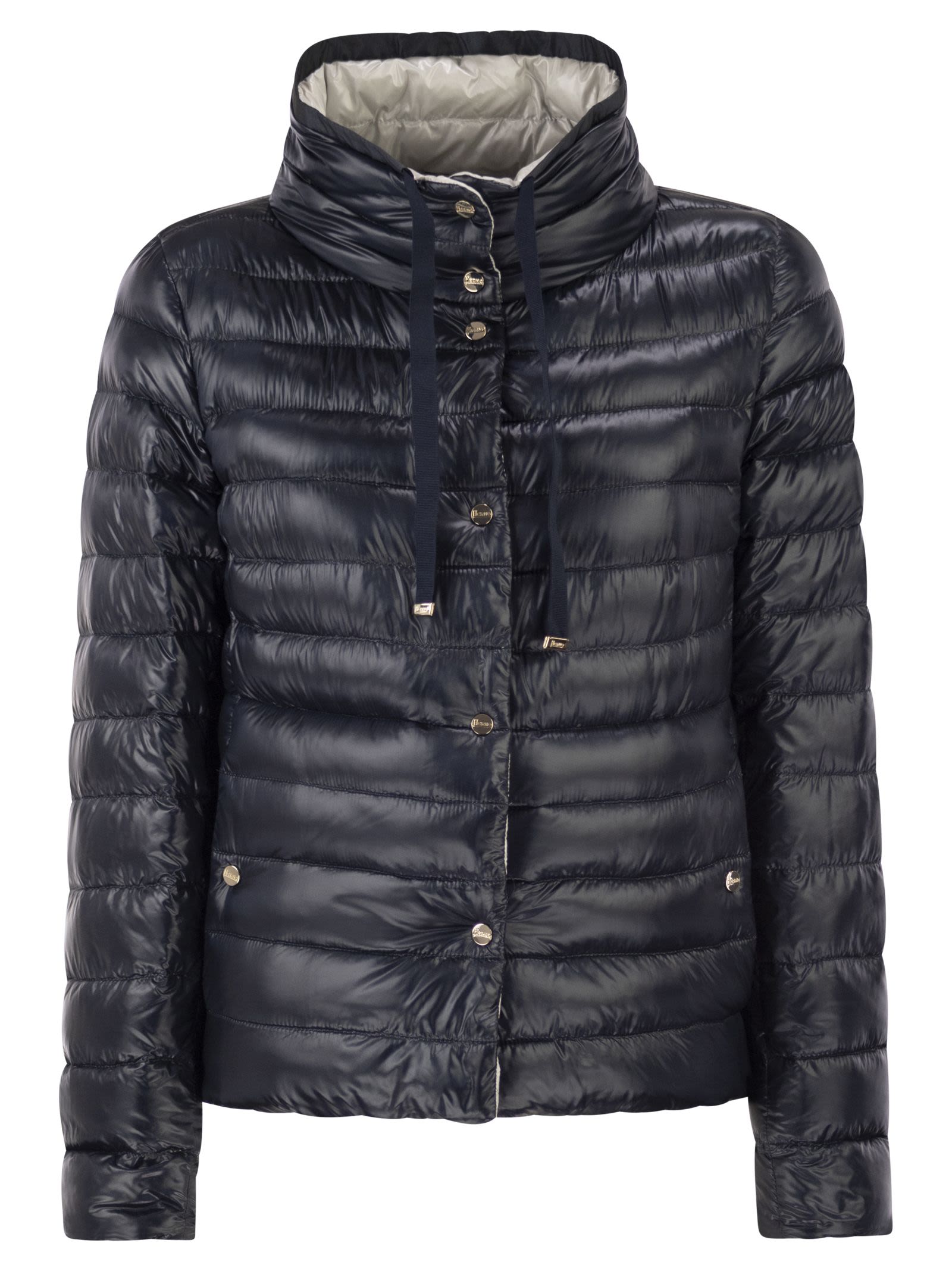 Herno Women Reversible Ultra-Light Nylon Down Jacket With Funnel Neck HERNO
