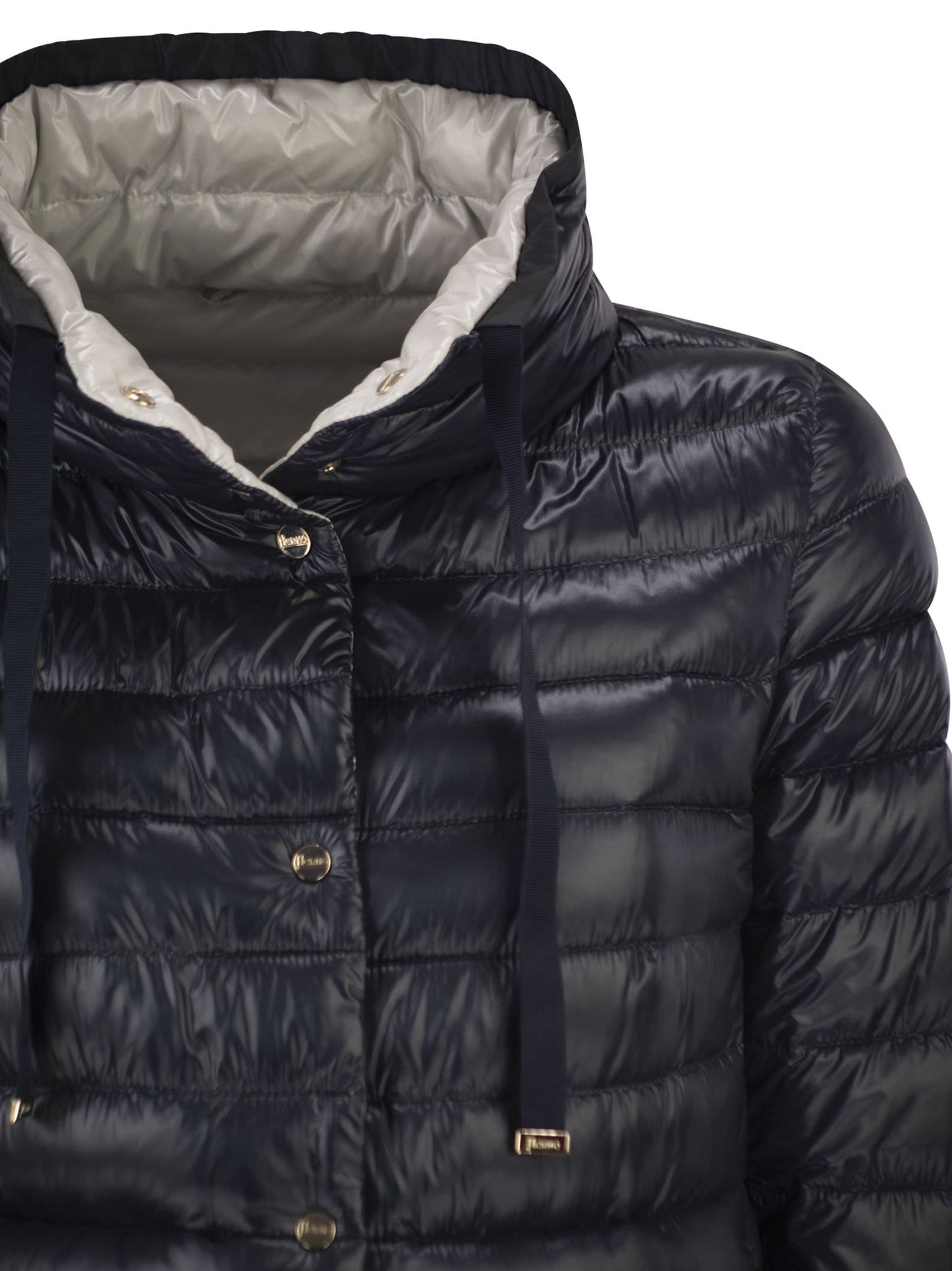 Herno Women Reversible Ultra-Light Nylon Down Jacket With Funnel Neck HERNO