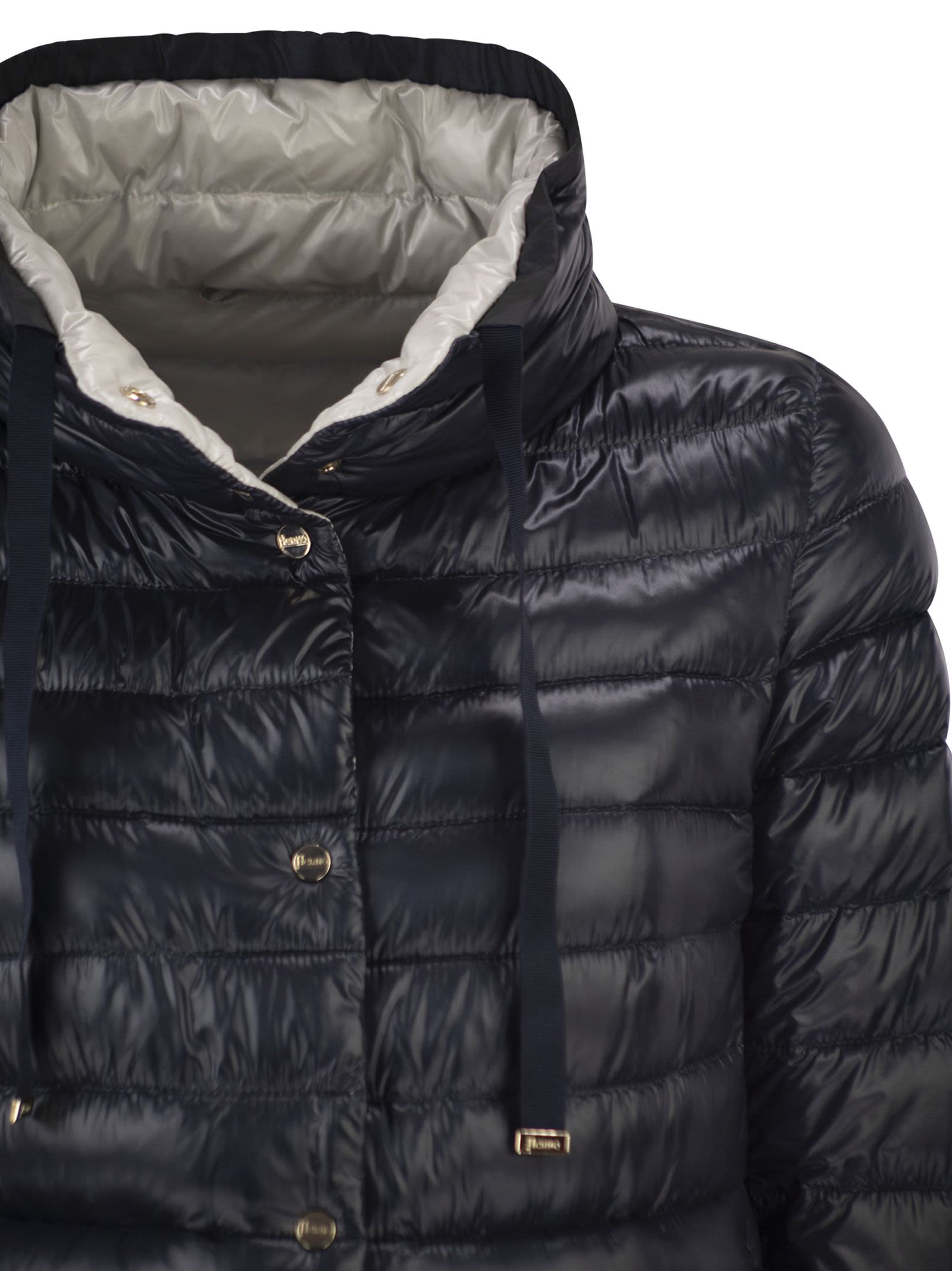 Herno Women Reversible Ultra-Light Nylon Down Jacket With Funnel Neck HERNO