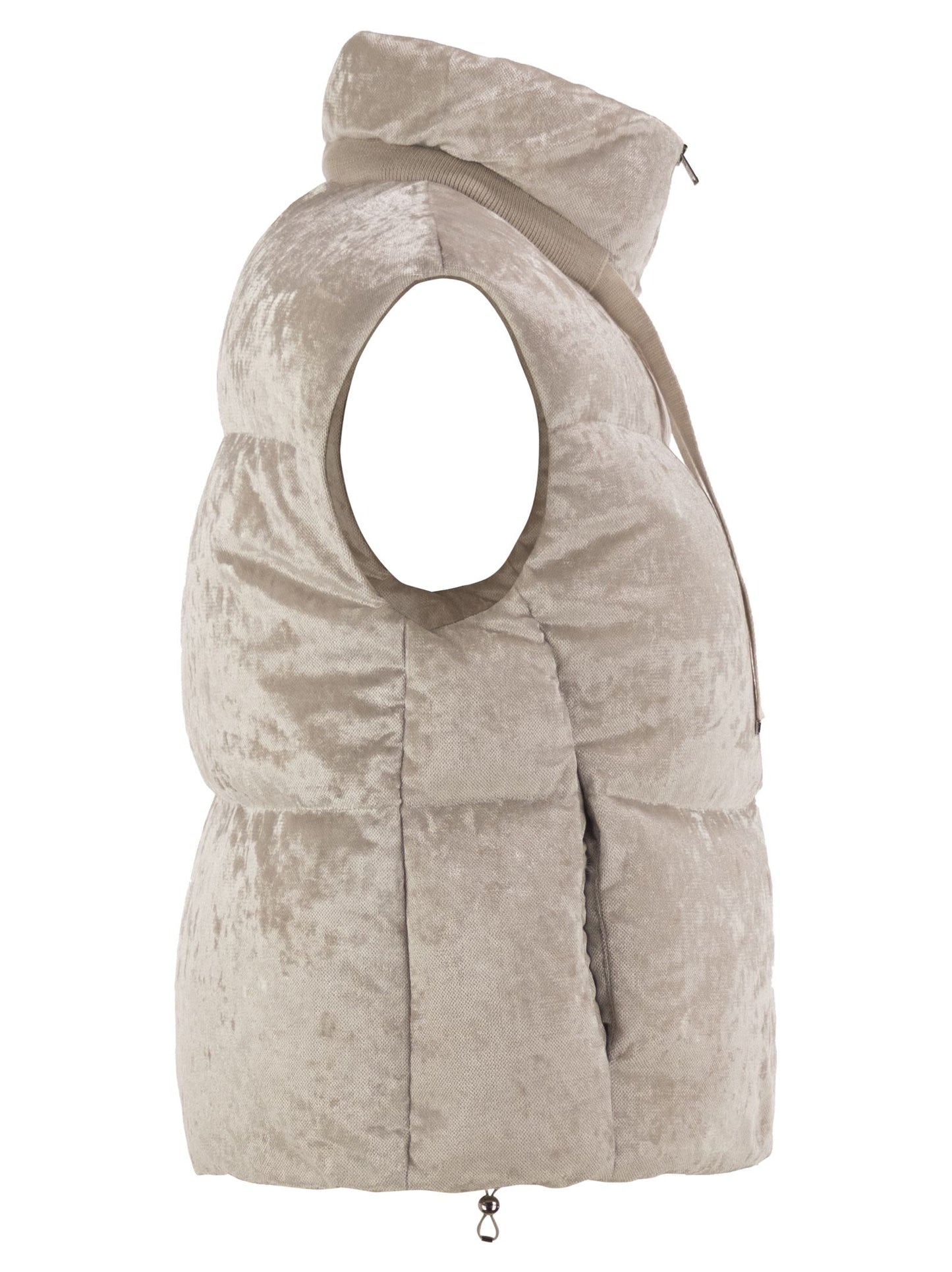 Herno Women Velvet-Effect Padded Gilet HERNO