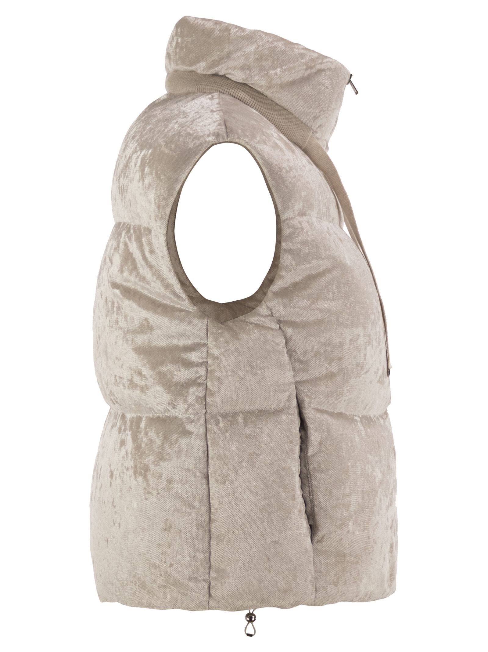 Herno Women Velvet-Effect Padded Gilet HERNO
