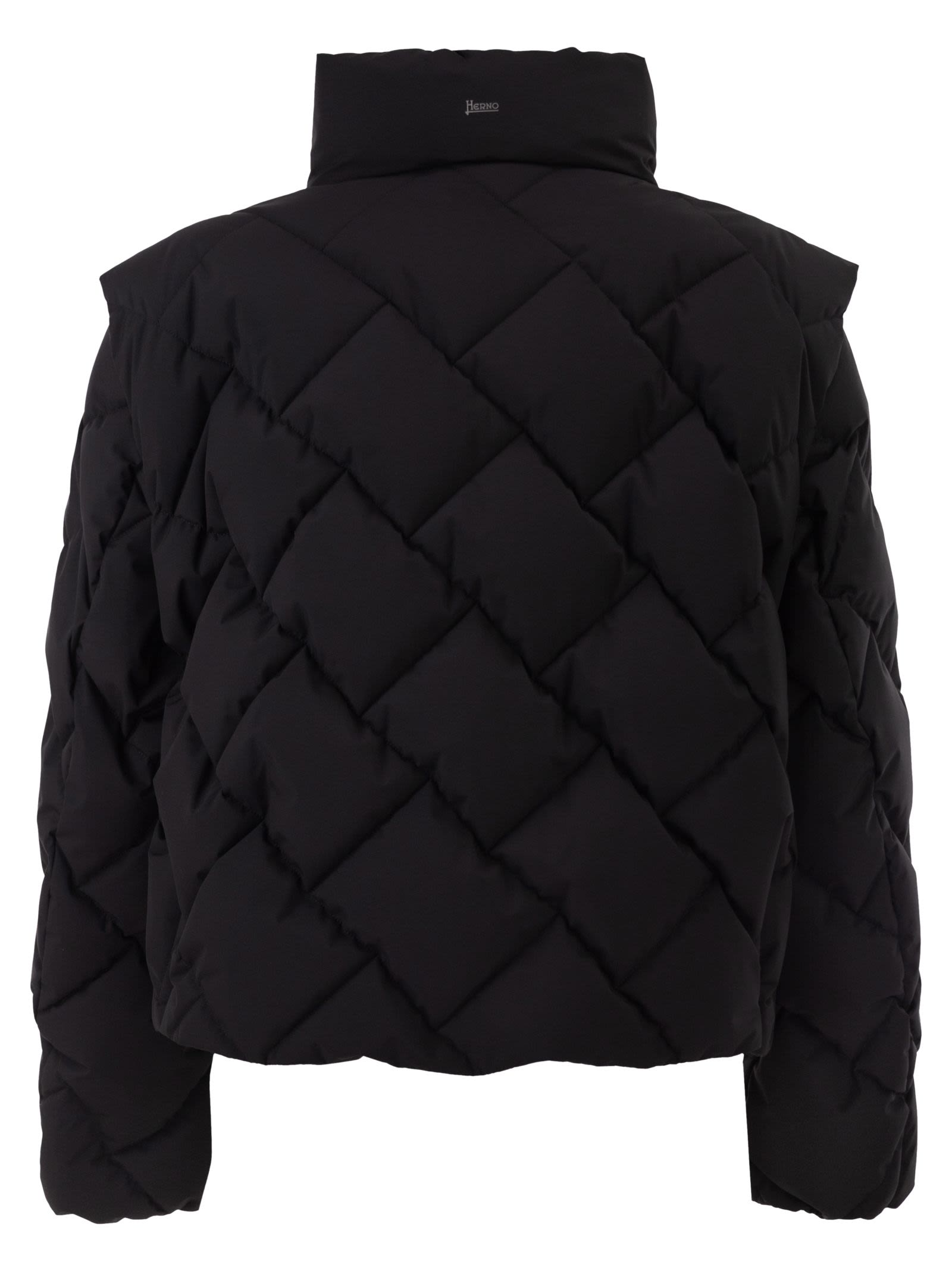 Herno Women Matt Nylon Down Jacket With Detachable Sleeves HERNO