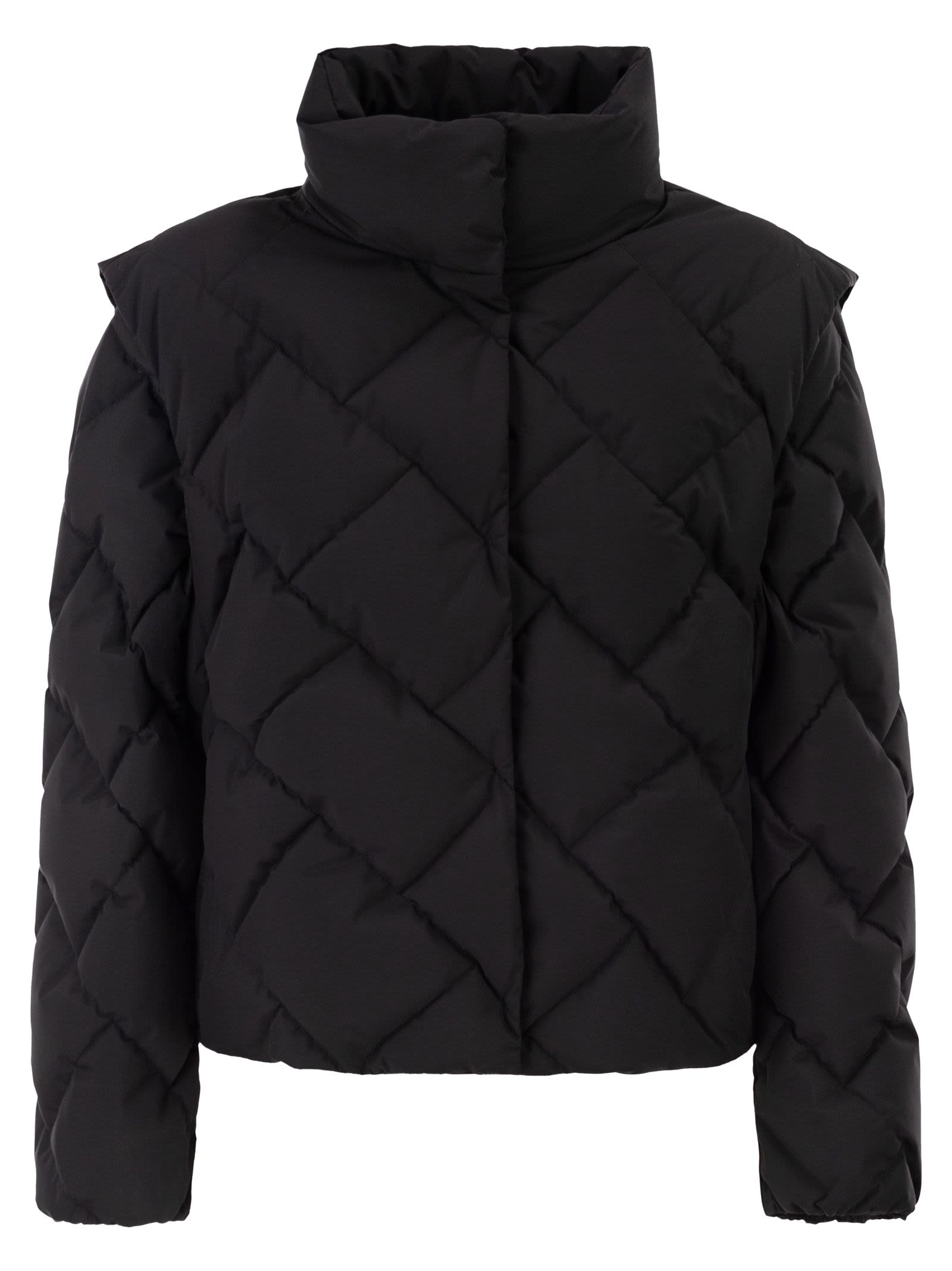 Herno Women Matt Nylon Down Jacket With Detachable Sleeves HERNO