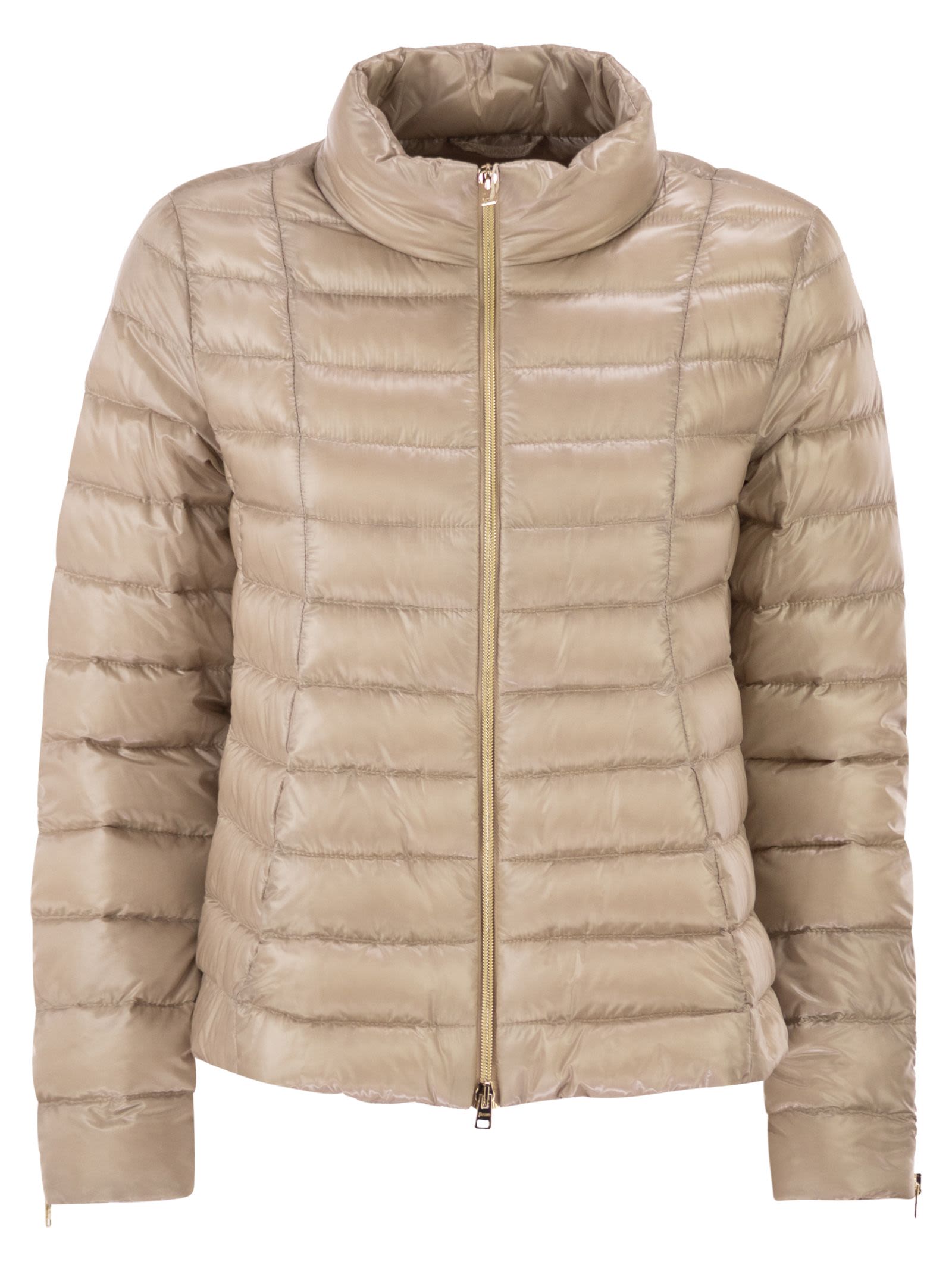 Herno Women Ultra-Light Satin Down Jacket With Flared Back HERNO