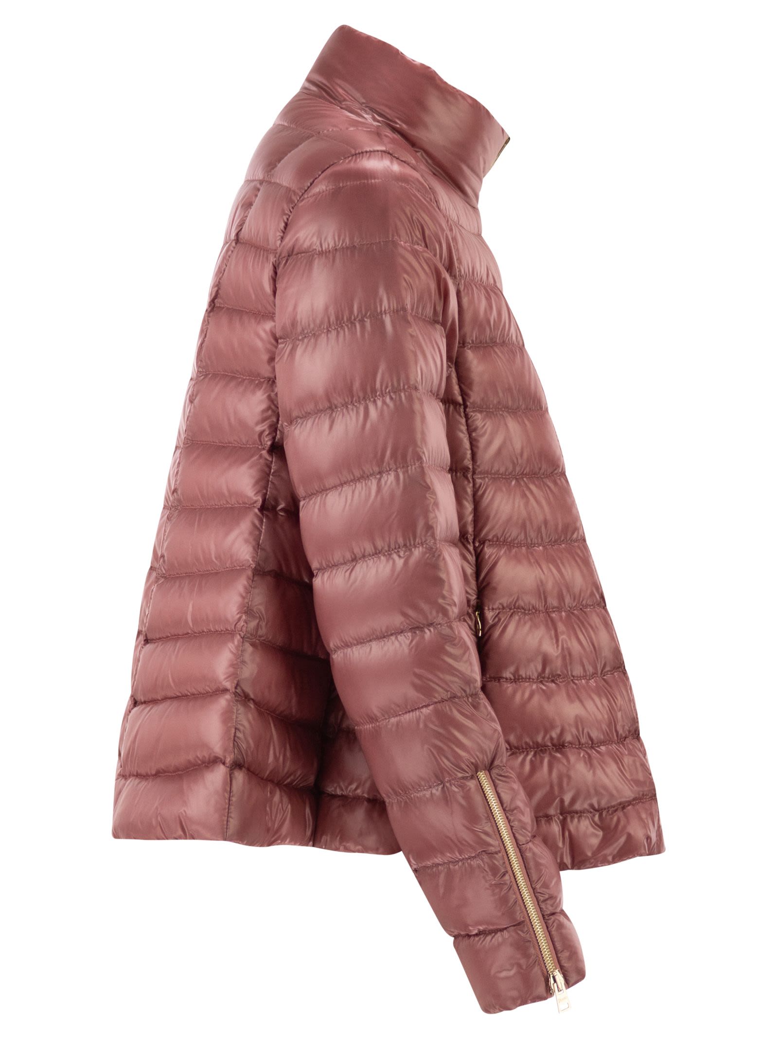 Herno Women Ultra-Light Satin Down Jacket With Flared Back HERNO