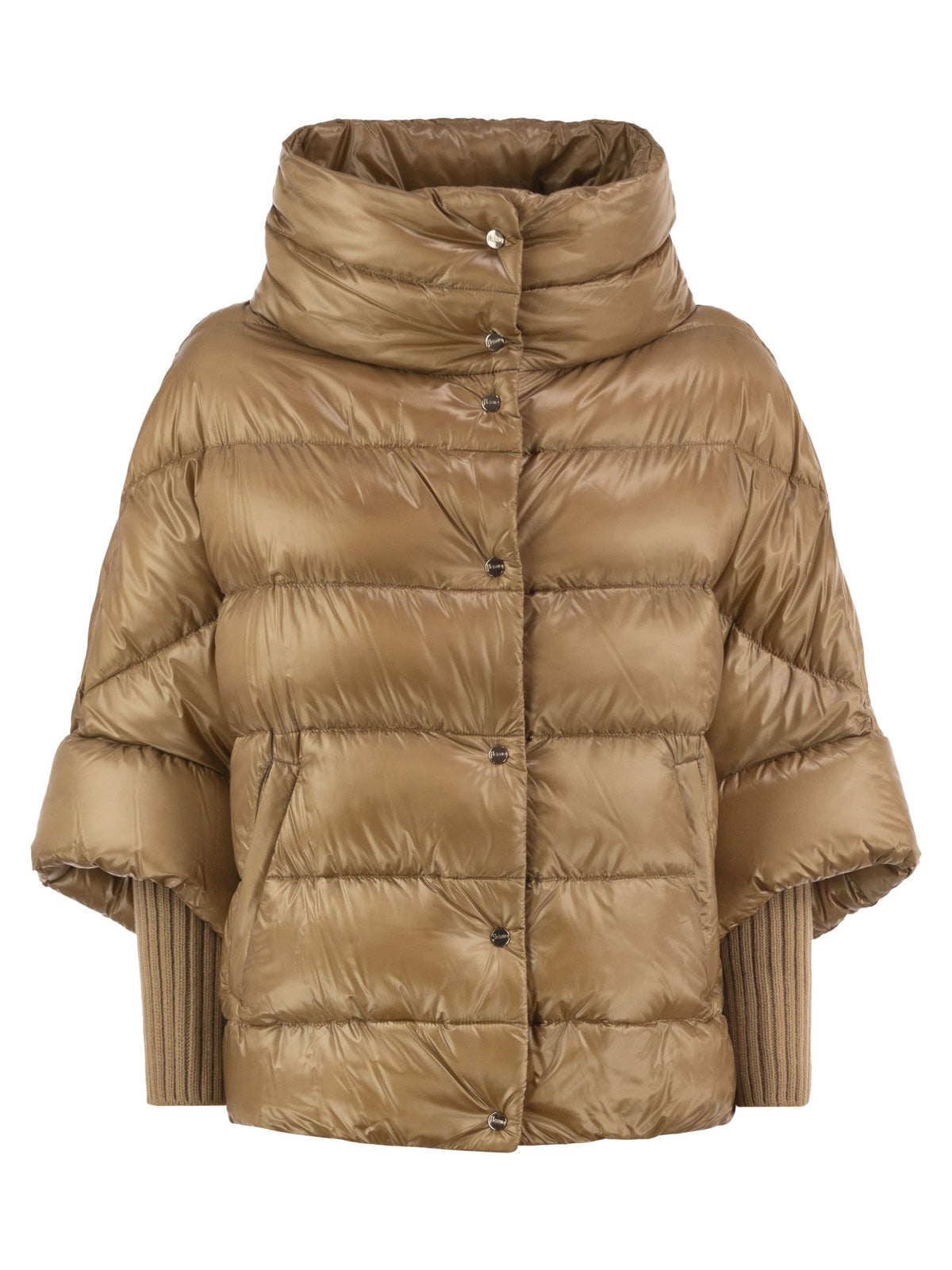 Herno Women Padded Jacket With High Collar And Knitted Cuffs HERNO