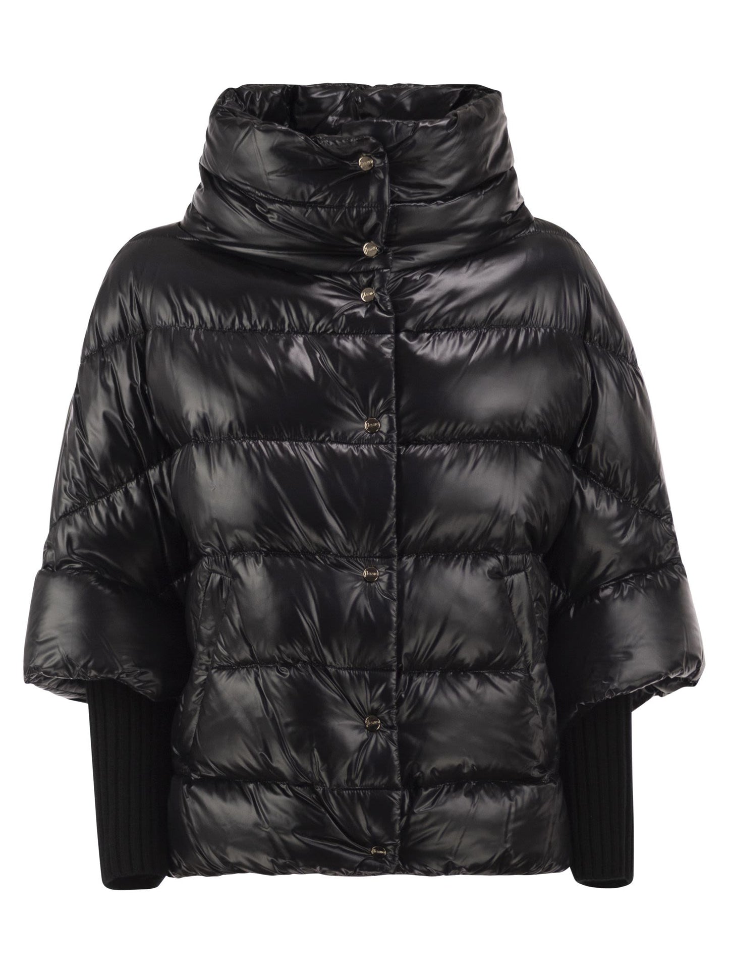 Herno Women Padded Jacket With High Collar And Knitted Cuffs HERNO