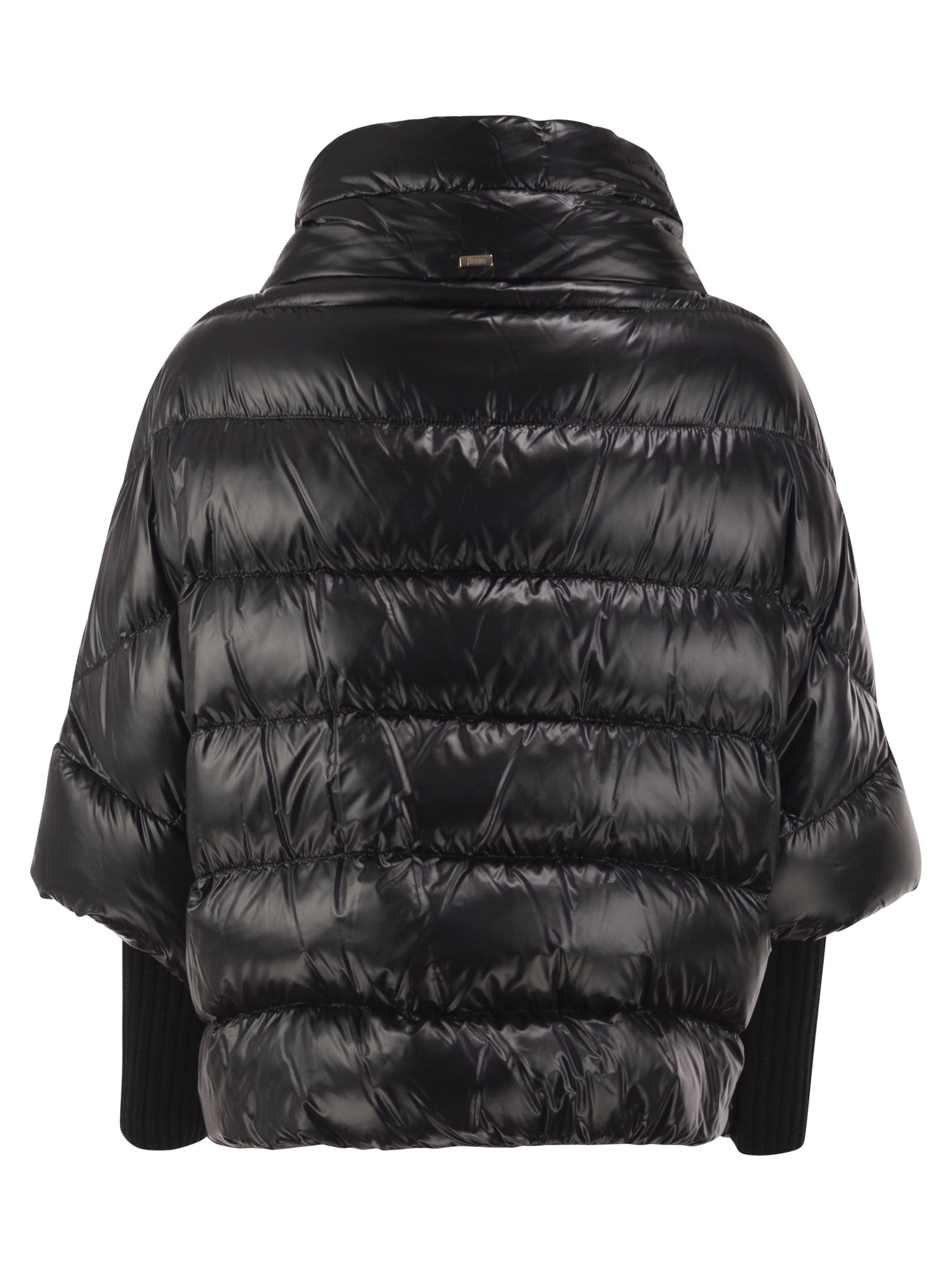Herno Women Padded Jacket With High Collar And Knitted Cuffs HERNO