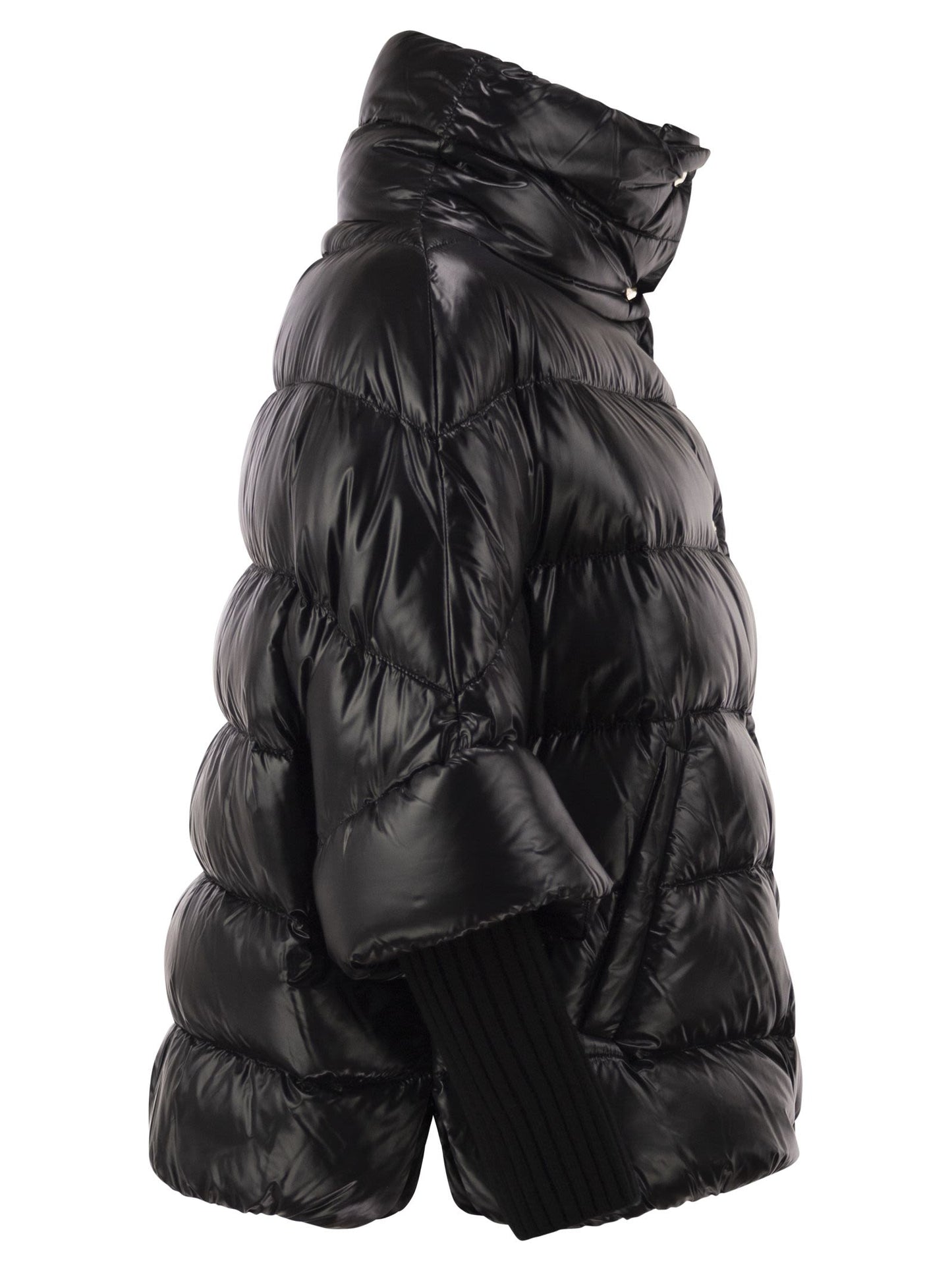 Herno Women Padded Jacket With High Collar And Knitted Cuffs HERNO