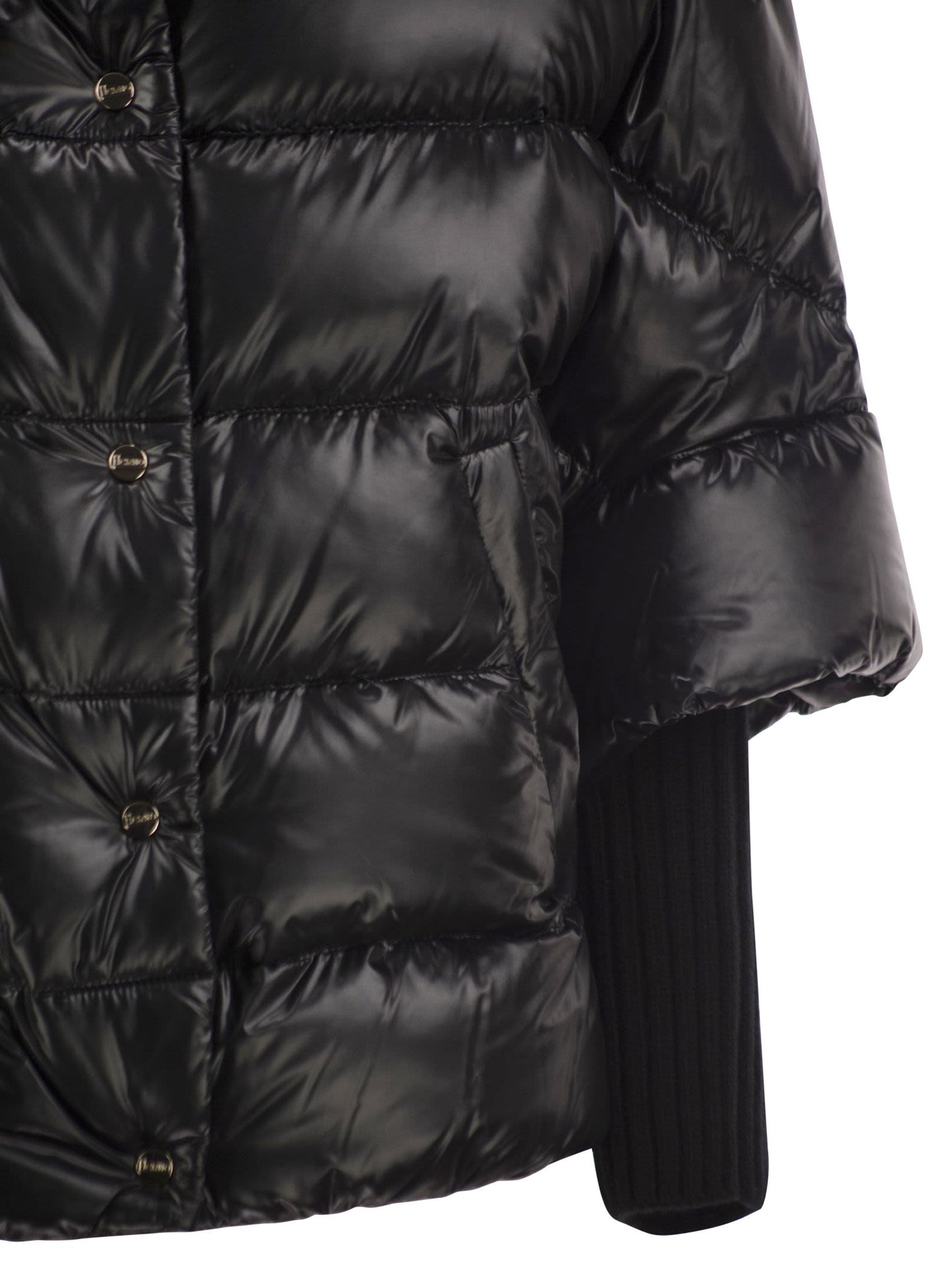 Herno Women Padded Jacket With High Collar And Knitted Cuffs HERNO