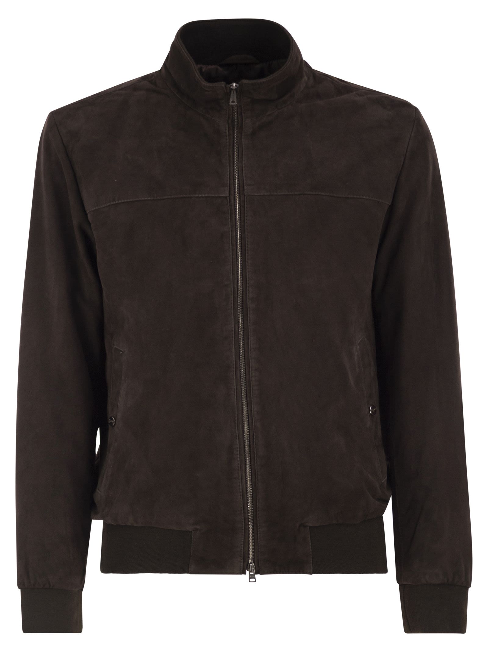 Herno Men Suede Goatskin Bomber Jacket HERNO