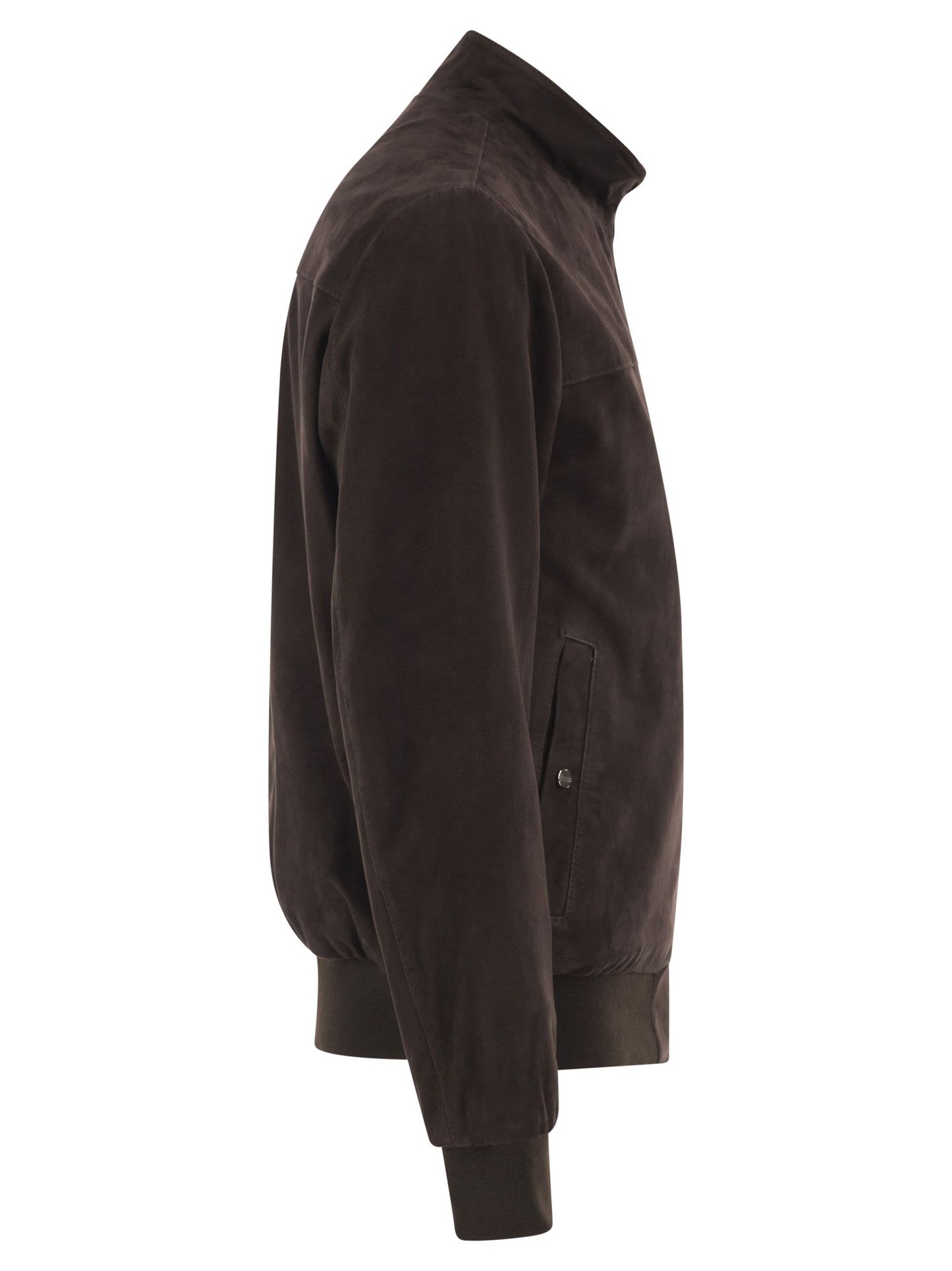 Herno Men Suede Goatskin Bomber Jacket HERNO