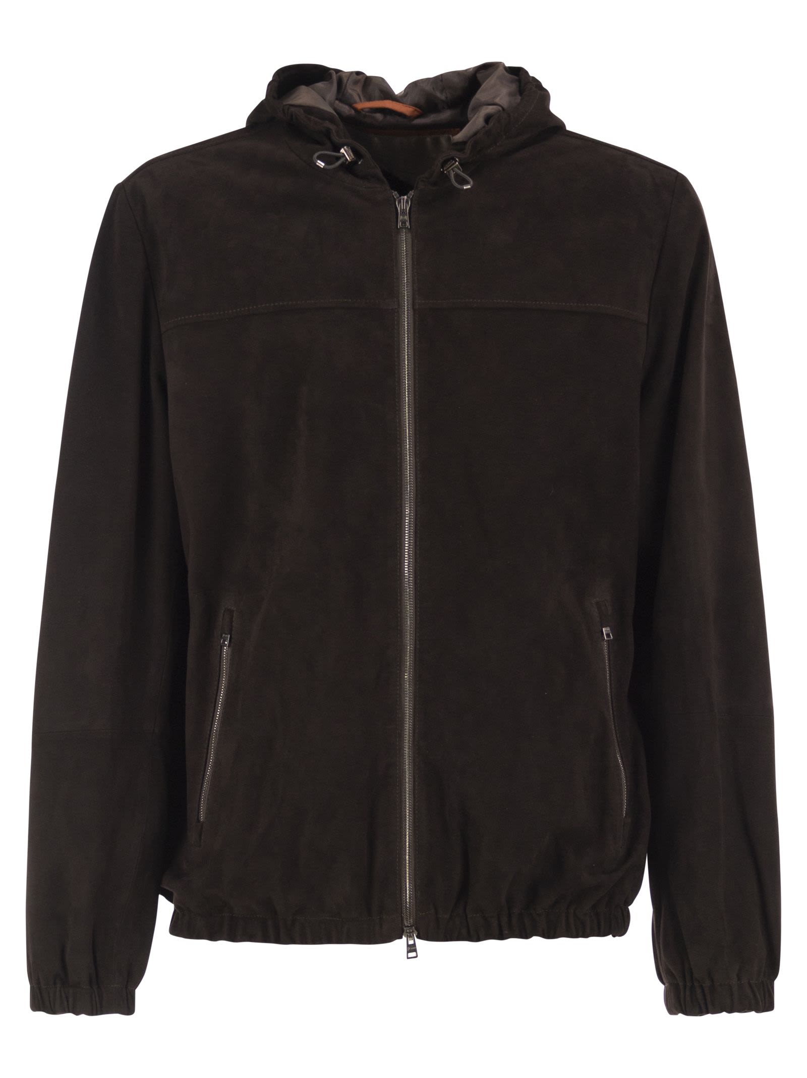 Herno Men Suede Goatskin Hooded Jacket HERNO