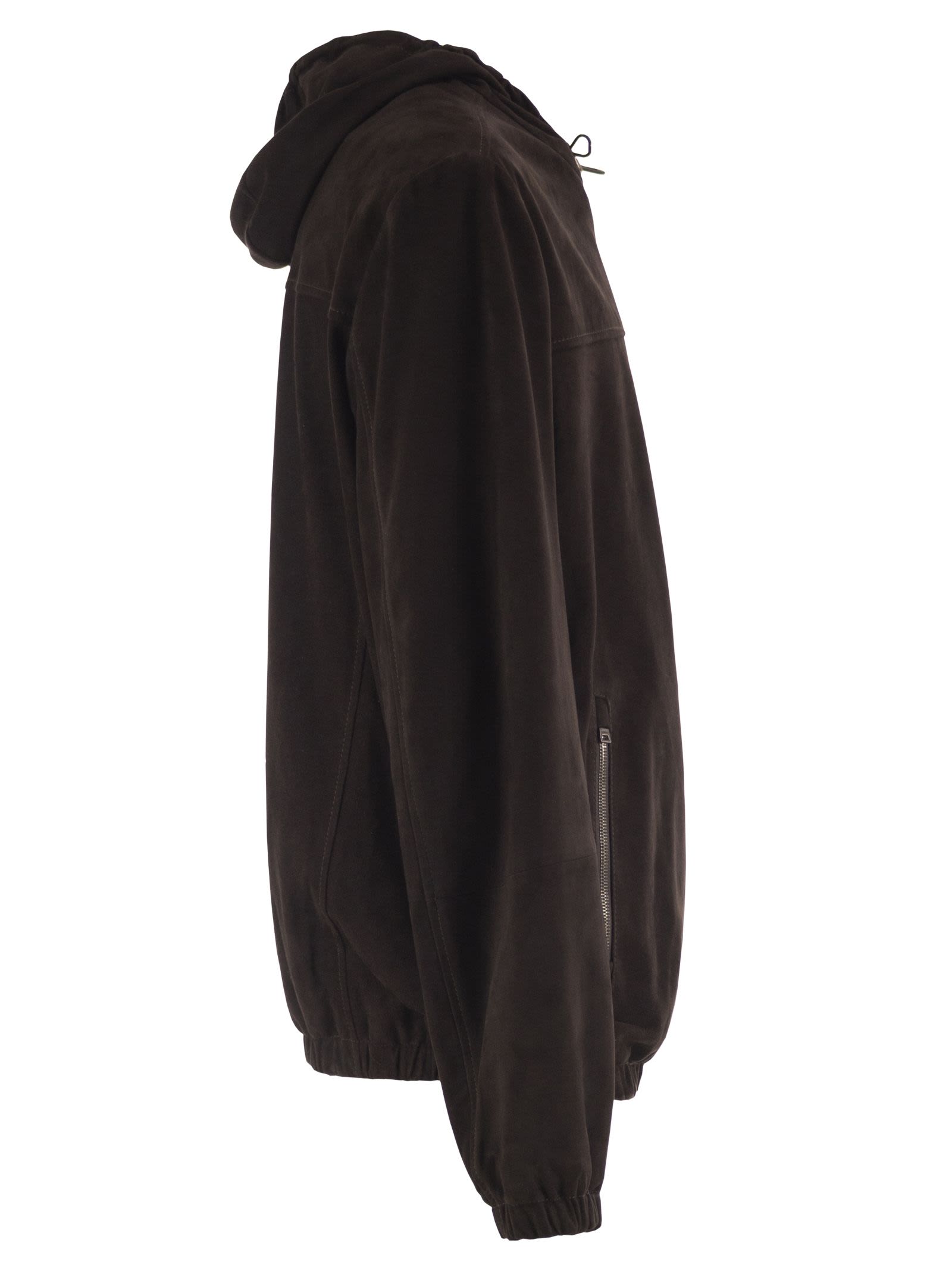 Herno Men Suede Goatskin Hooded Jacket HERNO