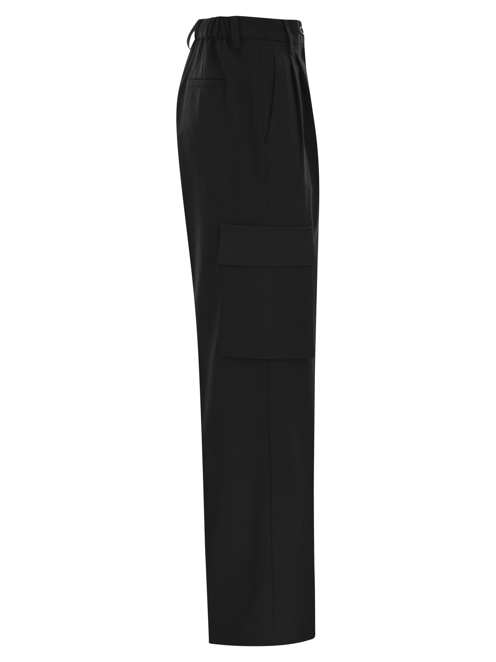 Herno Women Soft Wool Cargo Pants HERNO
