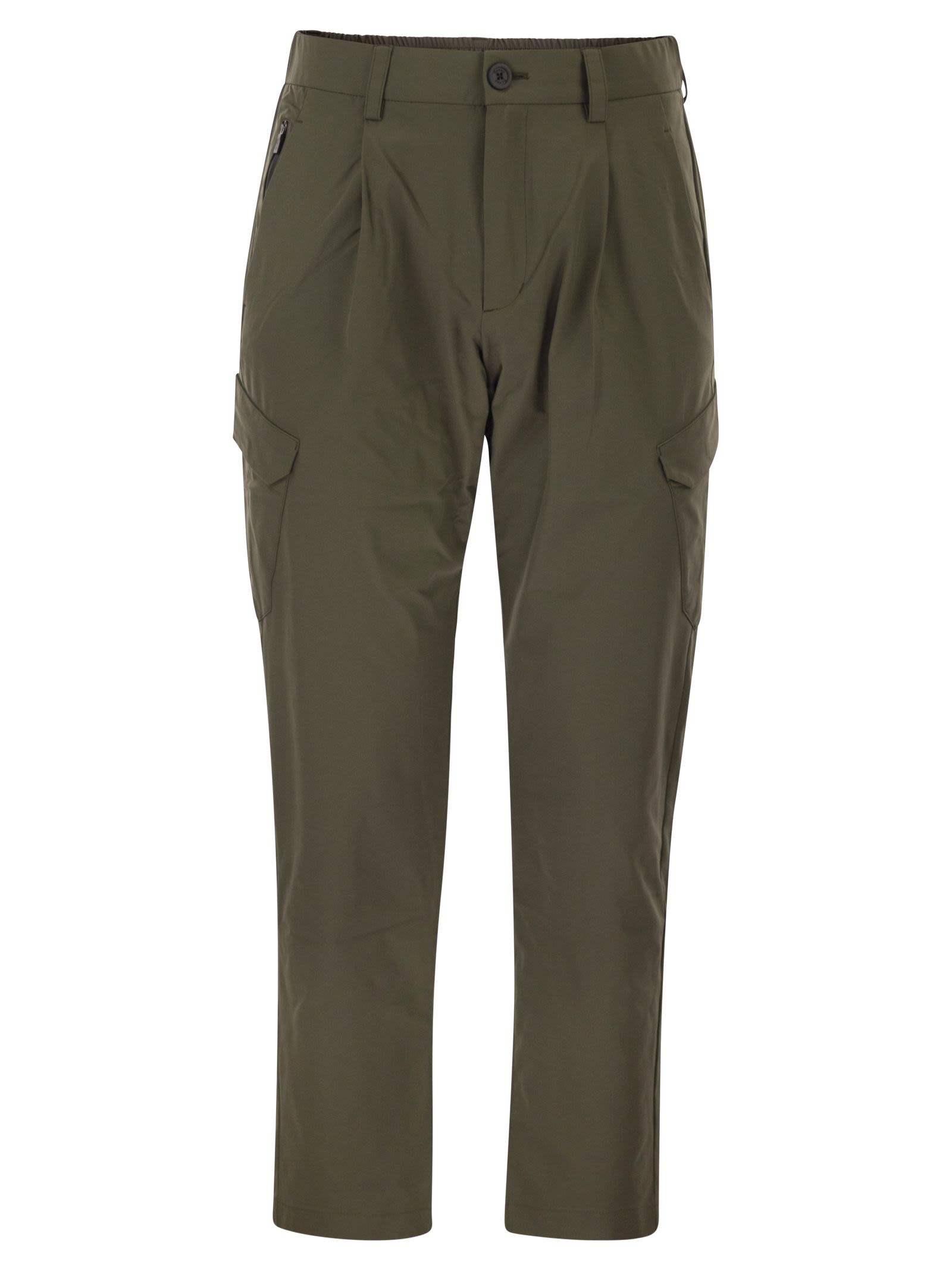 Herno Men Cargo Trousers With Mechanical Stretch Yarn HERNO