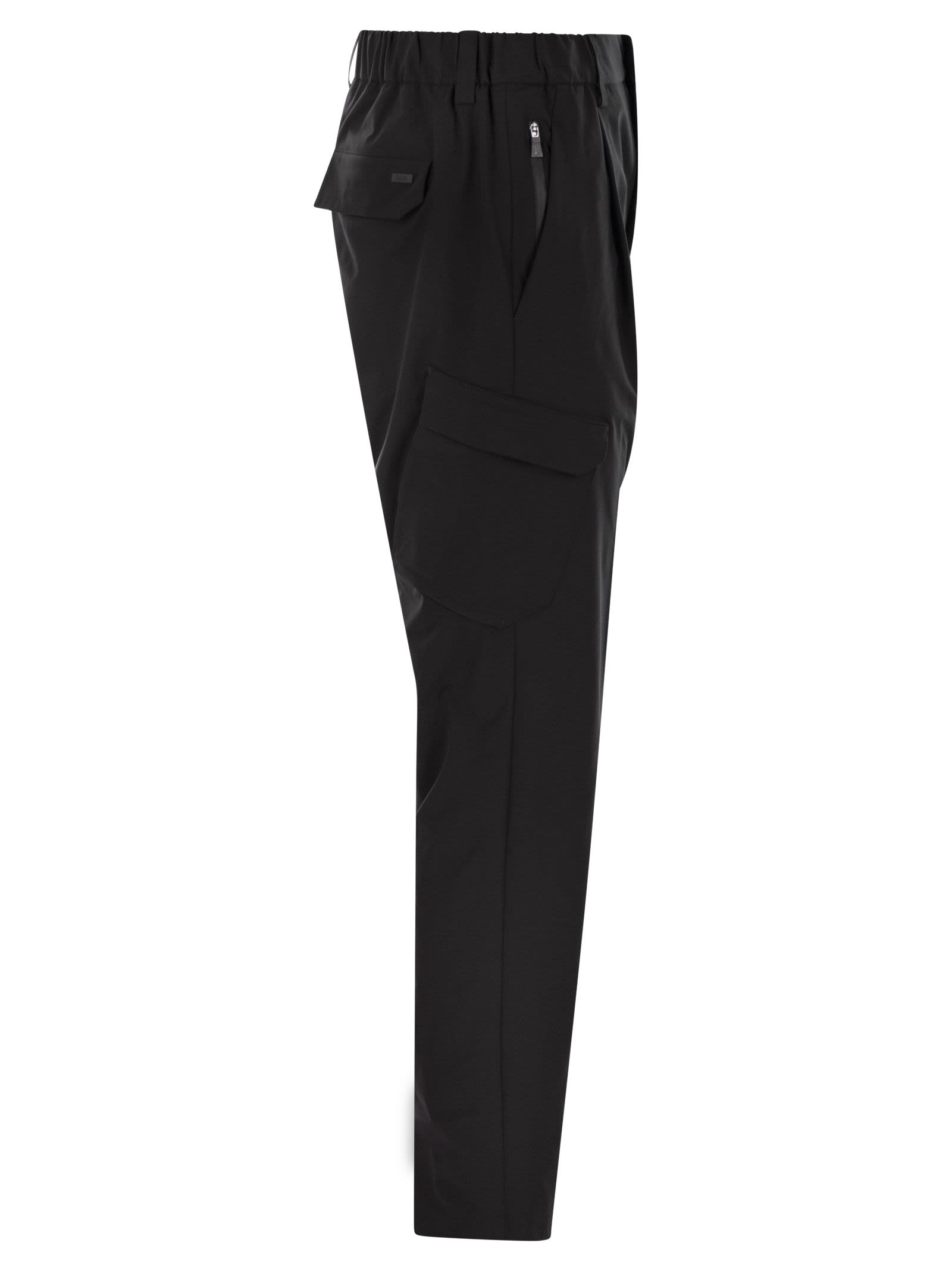 Herno Men Cargo Trousers With Mechanical Stretch Yarn HERNO