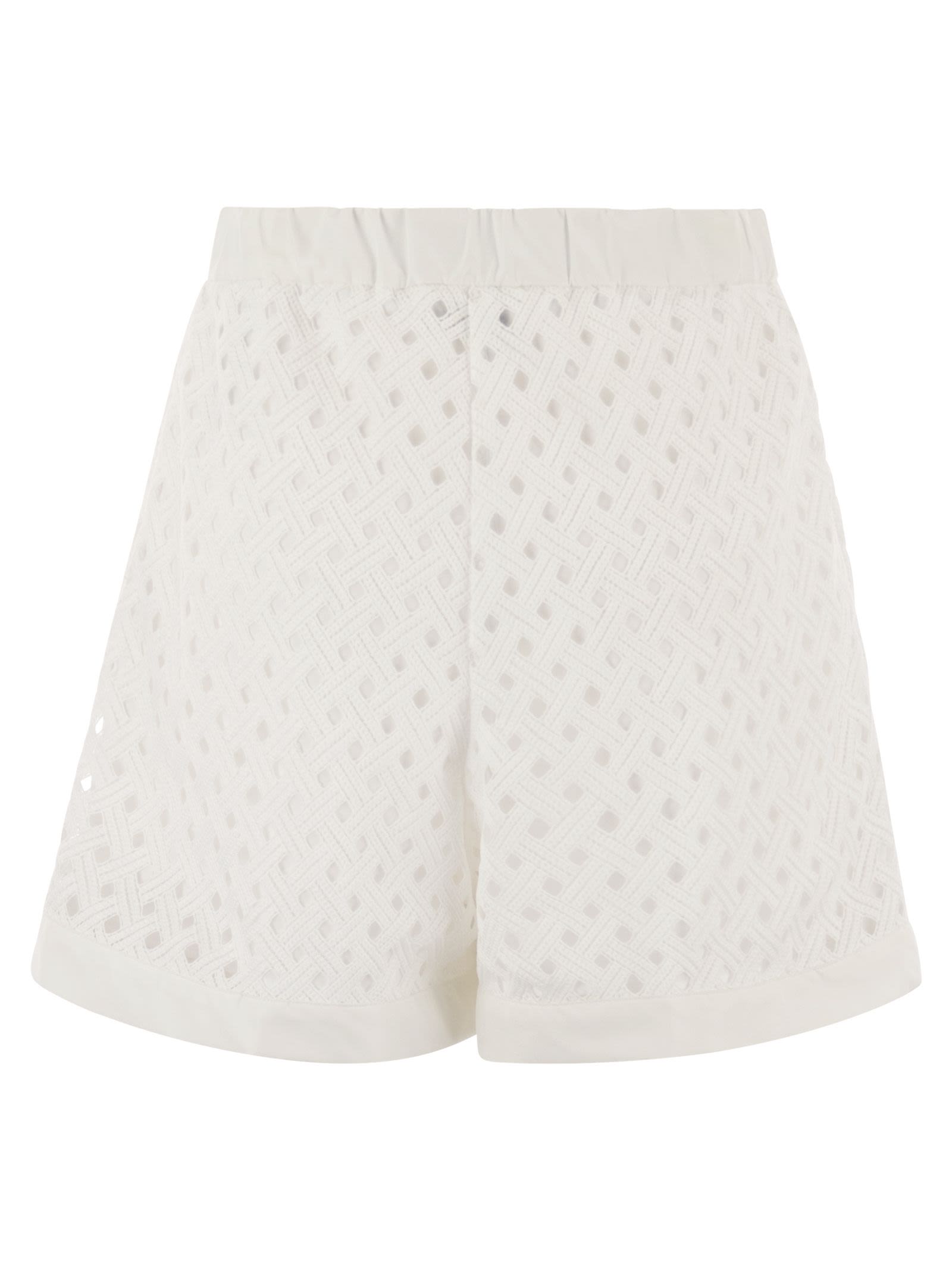 Herno Women Perforated Shorts With Geometric Shapes HERNO