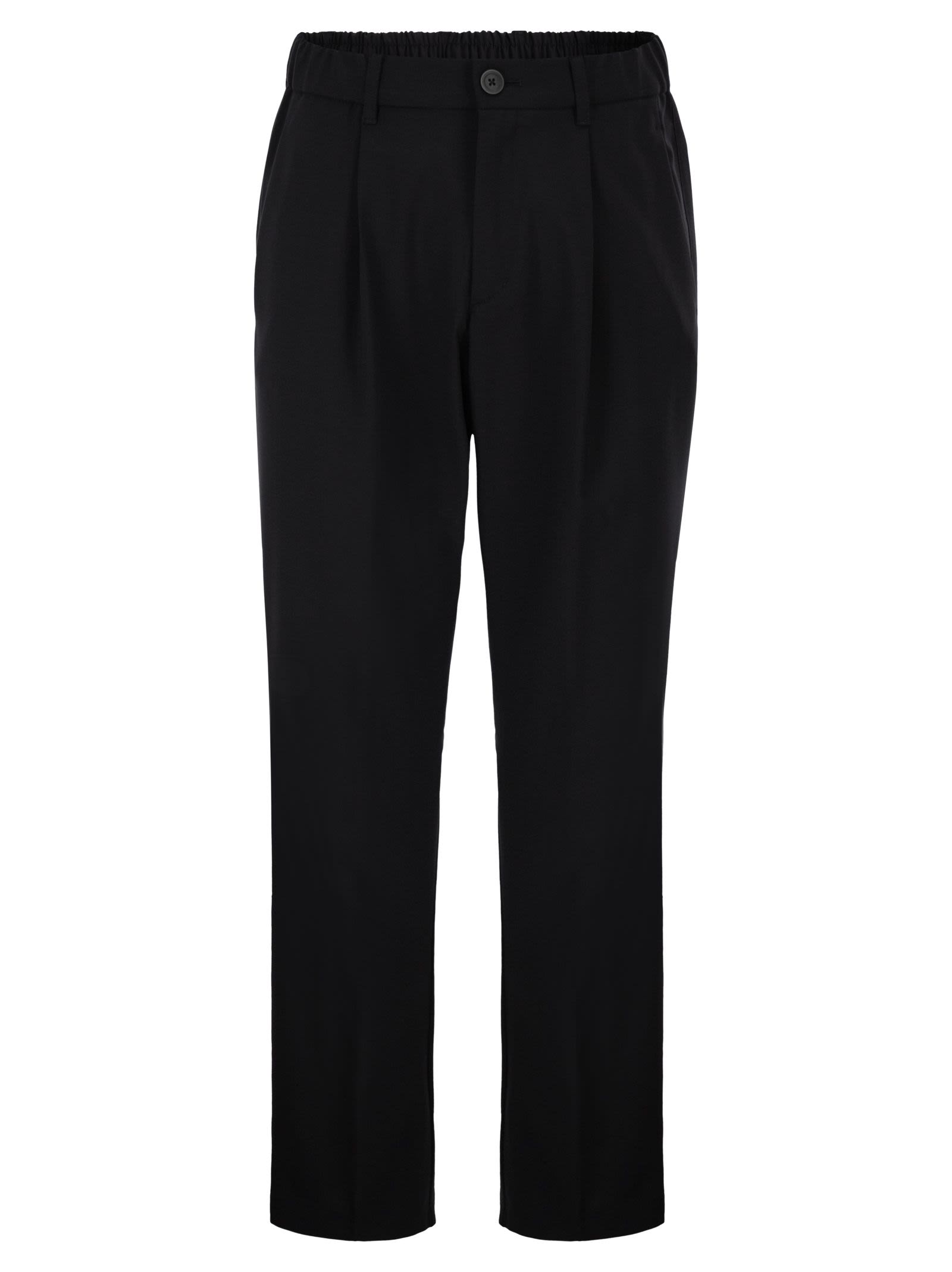 Herno Men Stretch Tailored Trousers In Wool Blend HERNO